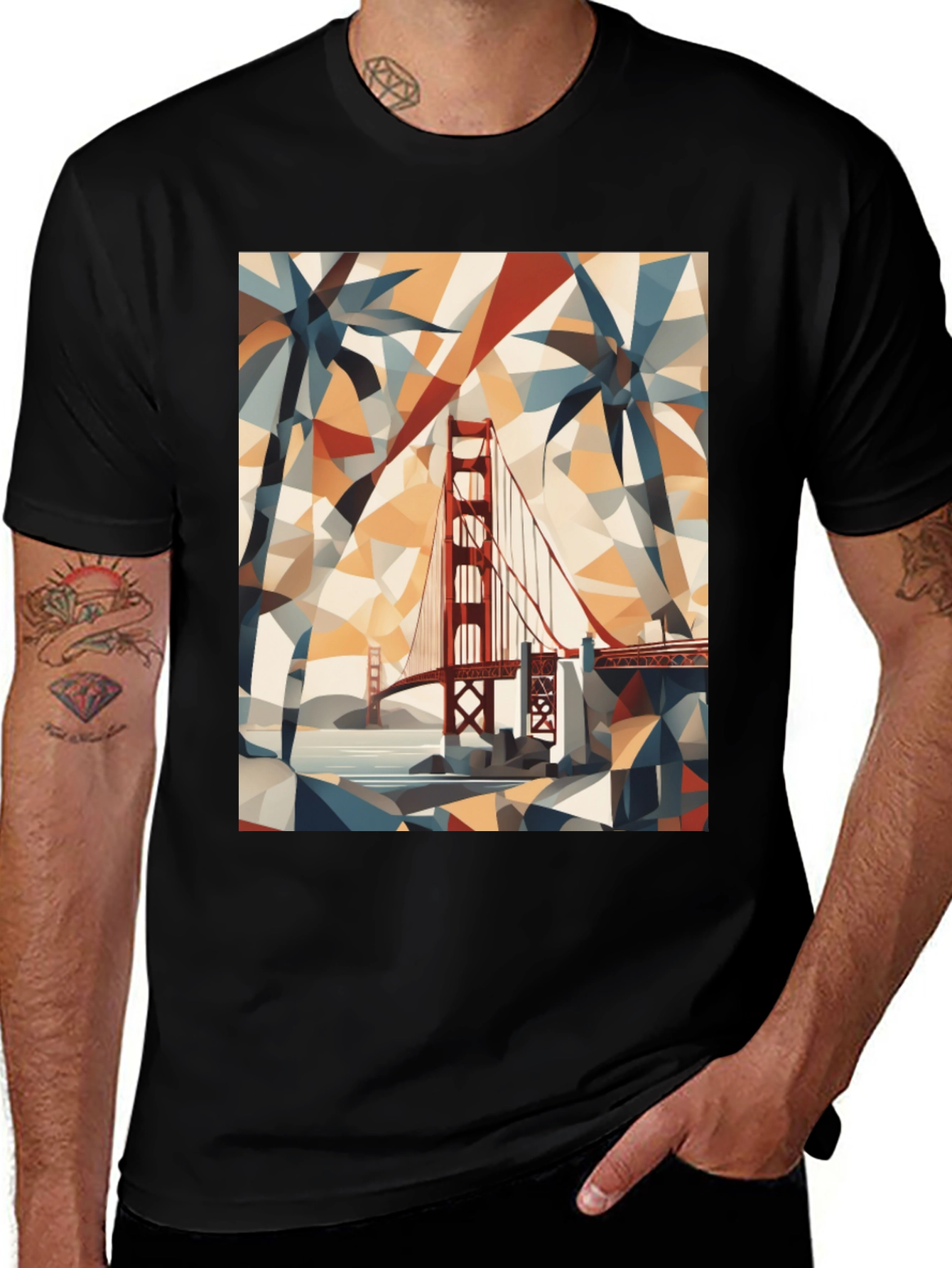 Golden Gate Bridge Geometric T-Shirt