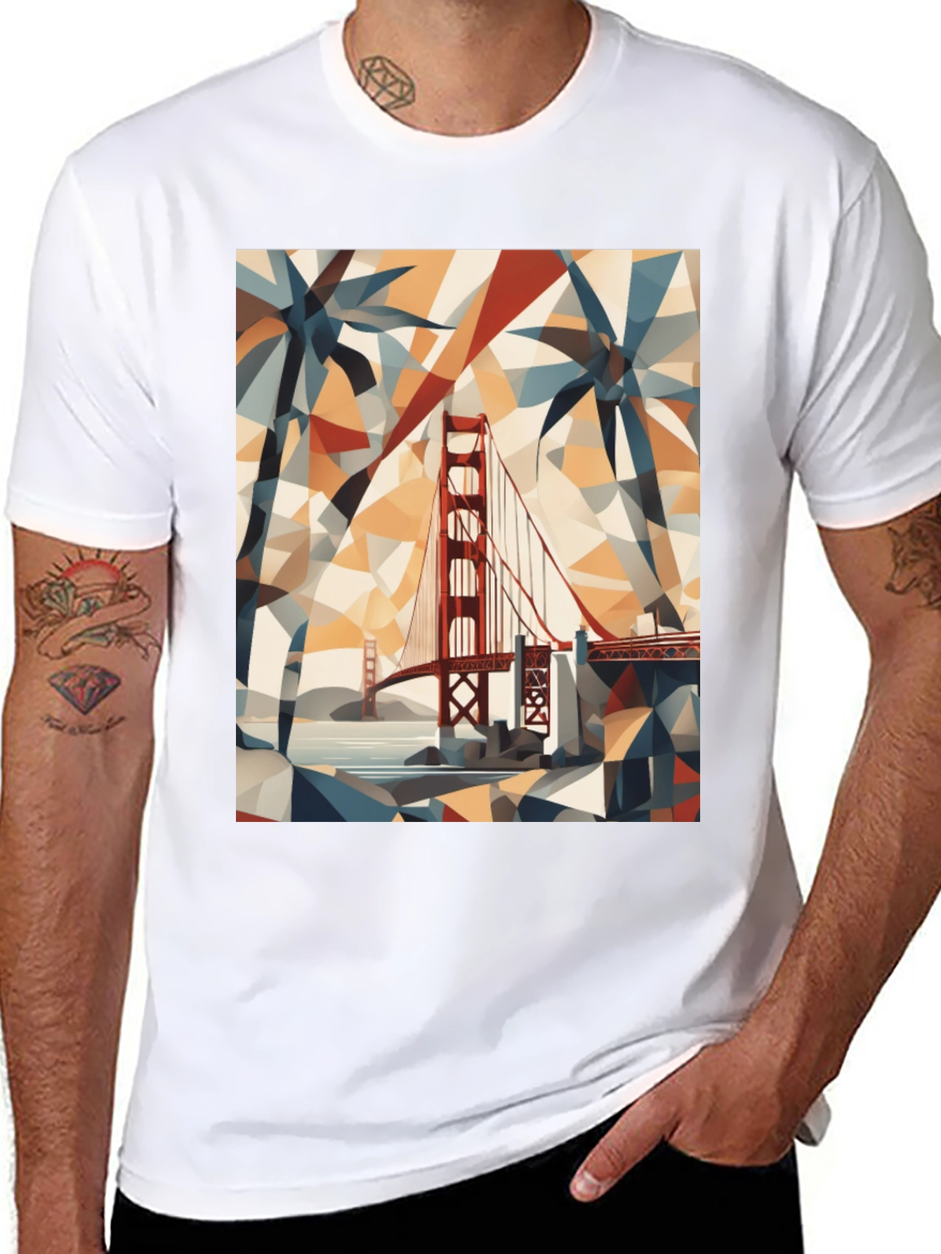 Golden Gate Bridge Geometric T-Shirt