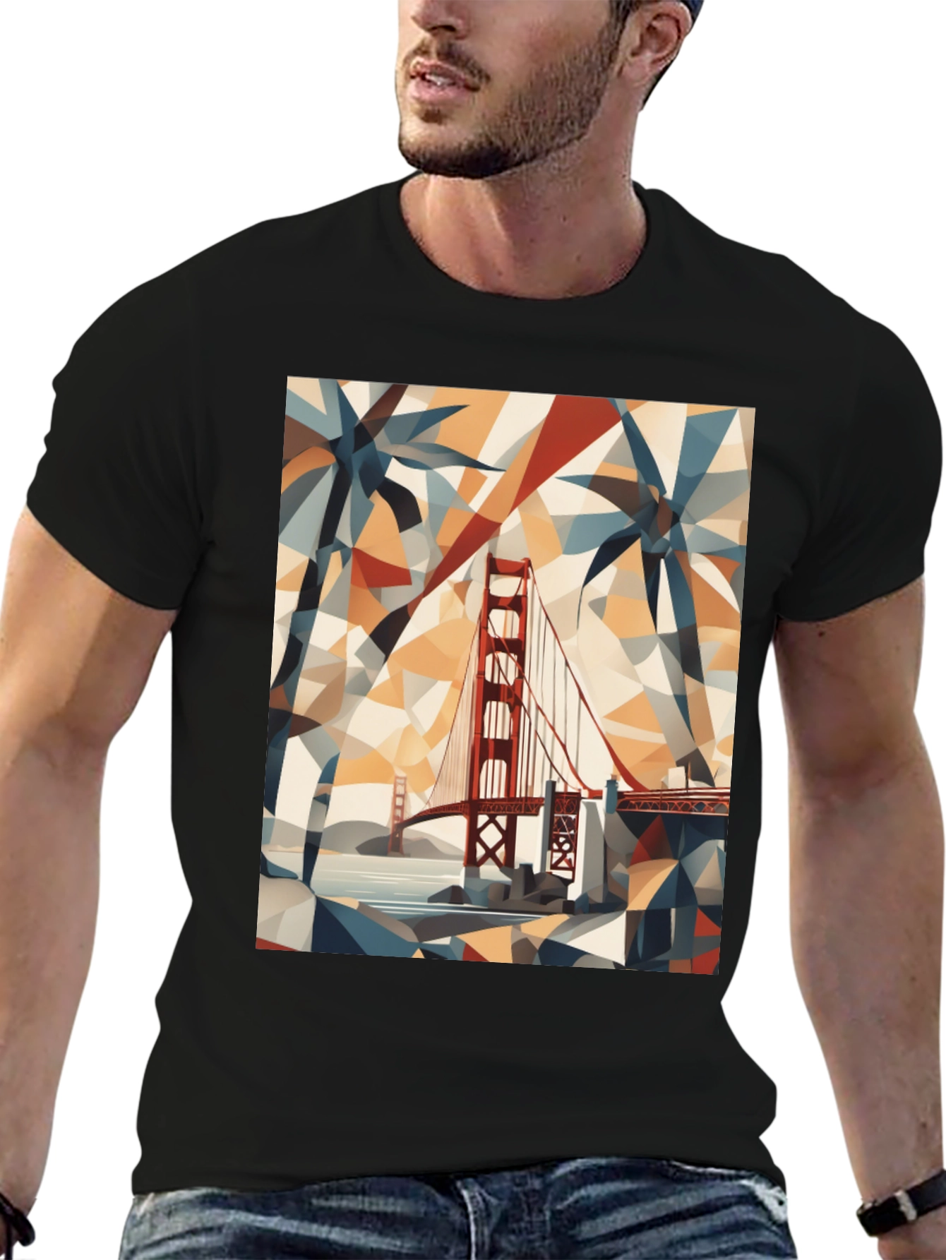 Golden Gate Bridge Geometric T-Shirt
