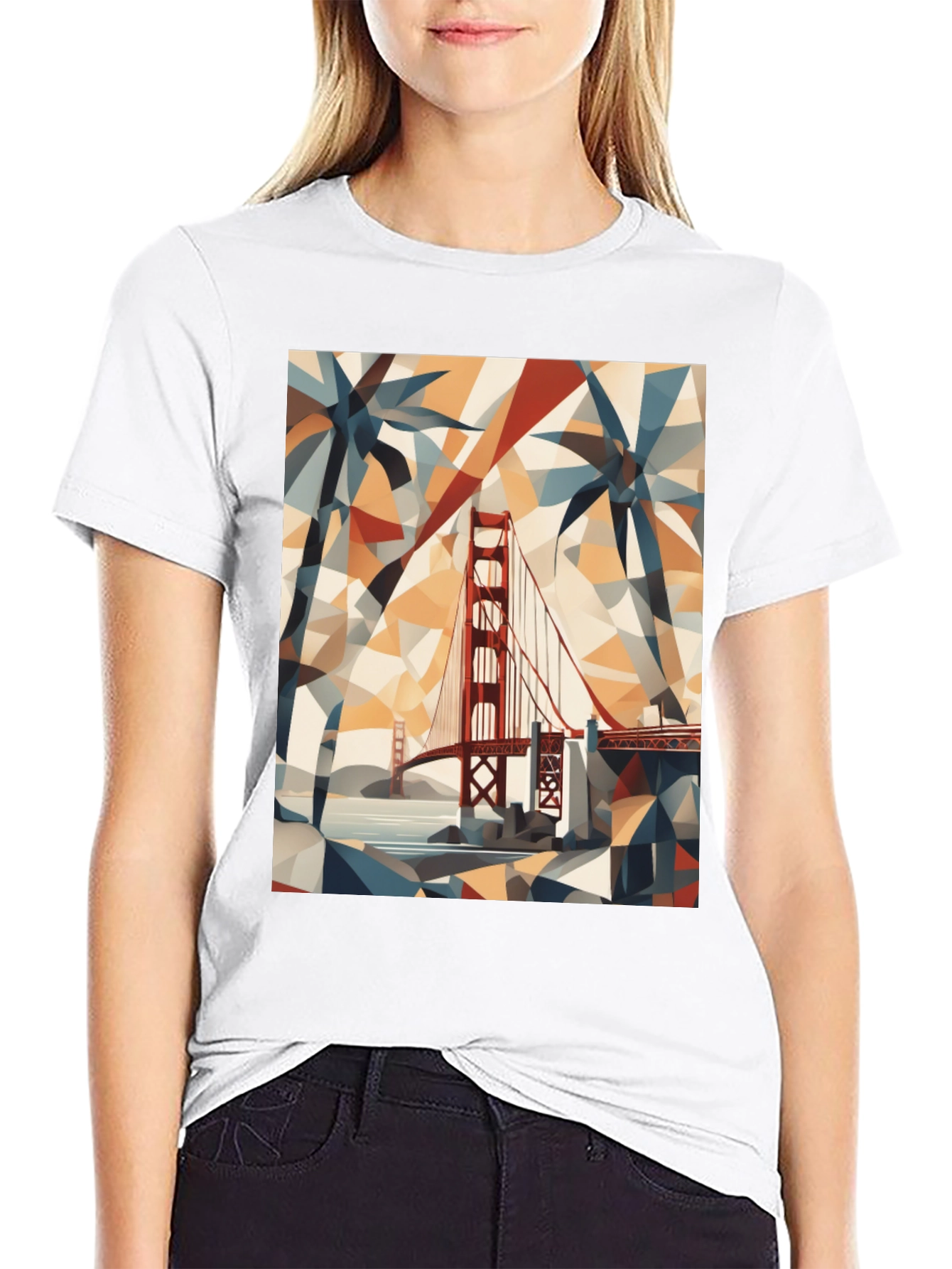 Golden Gate Bridge Geometric T-Shirt