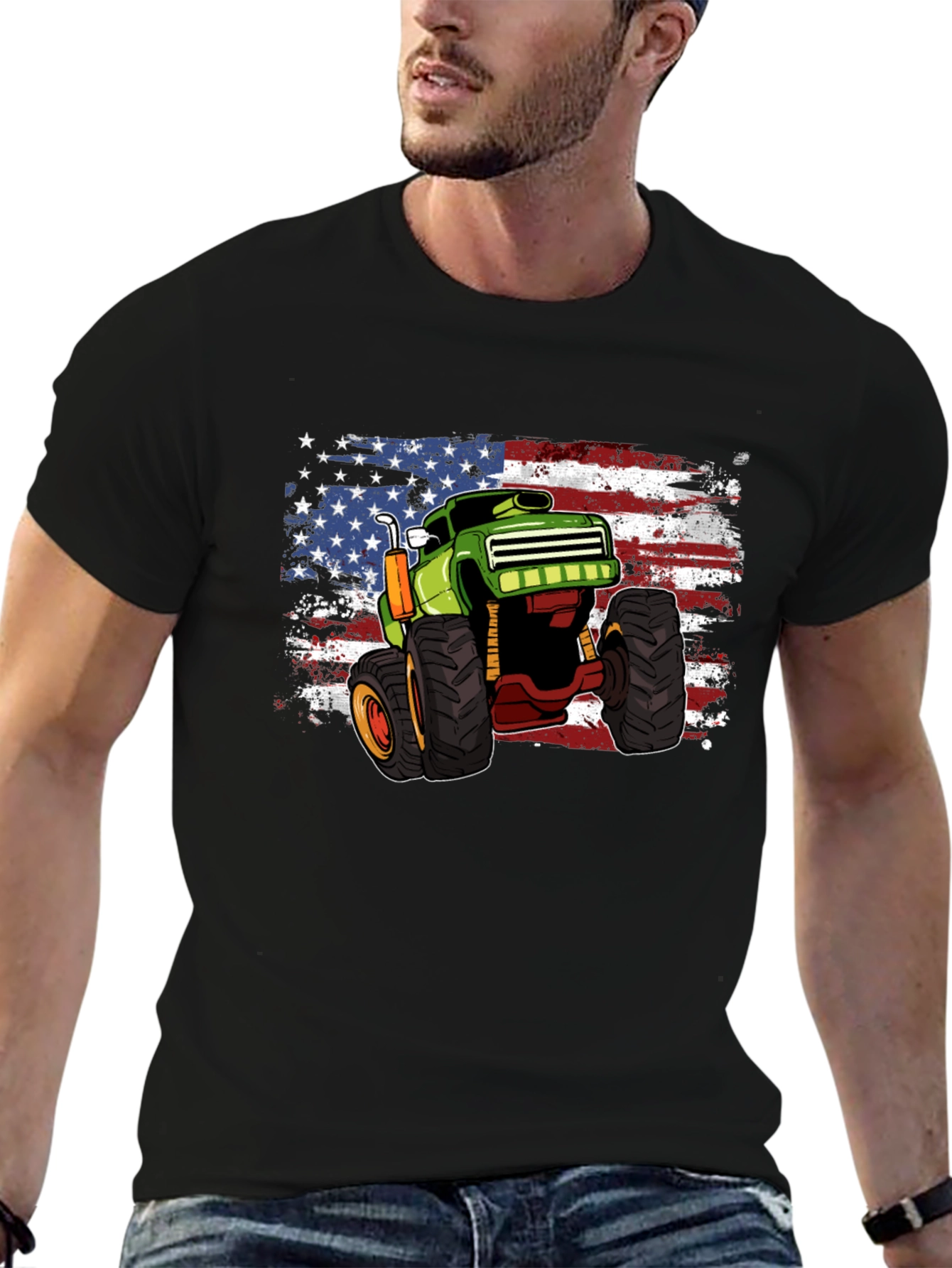 Monster Truck American Flag T-Shirt
