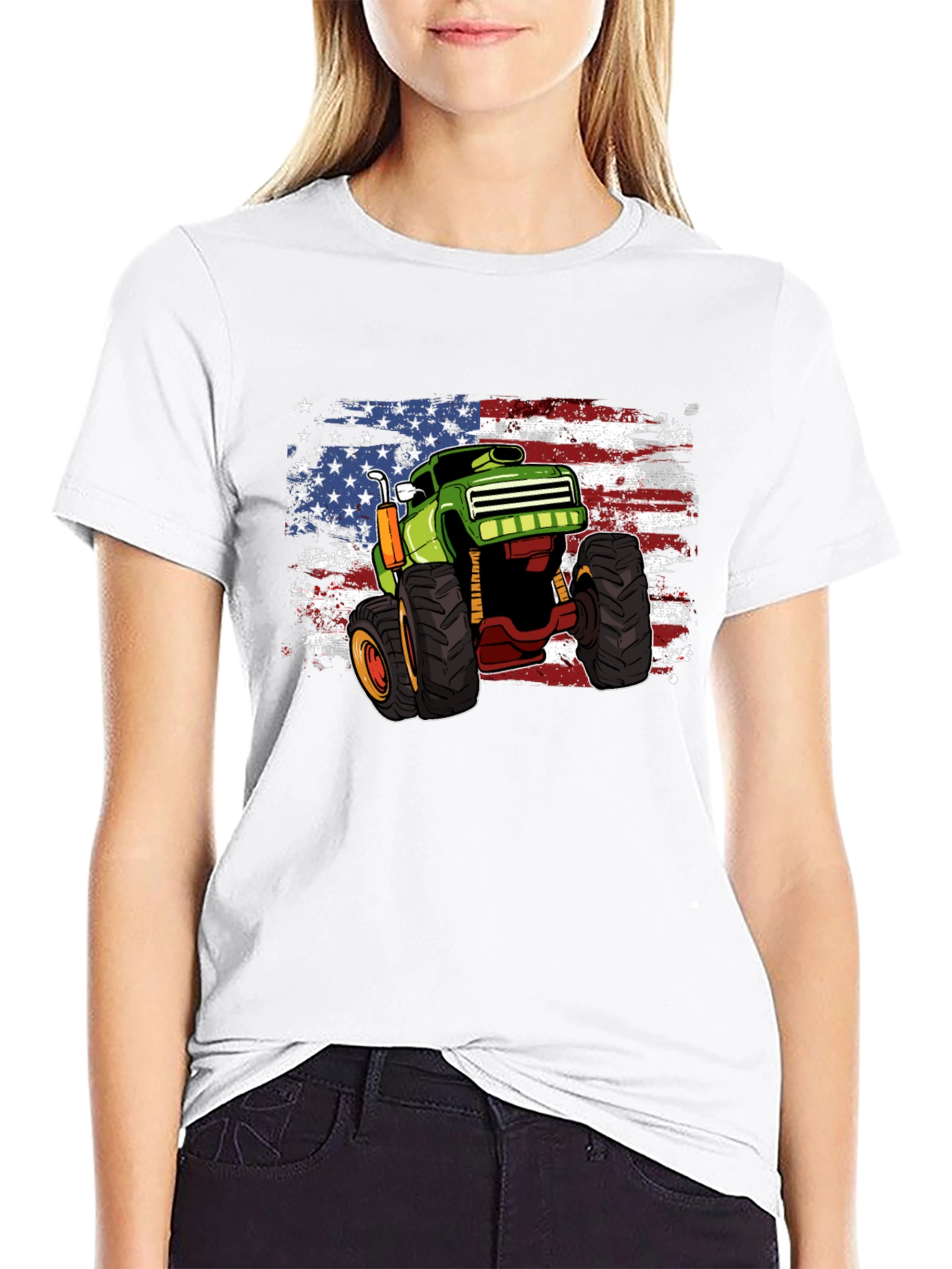 Monster Truck American Flag T-Shirt