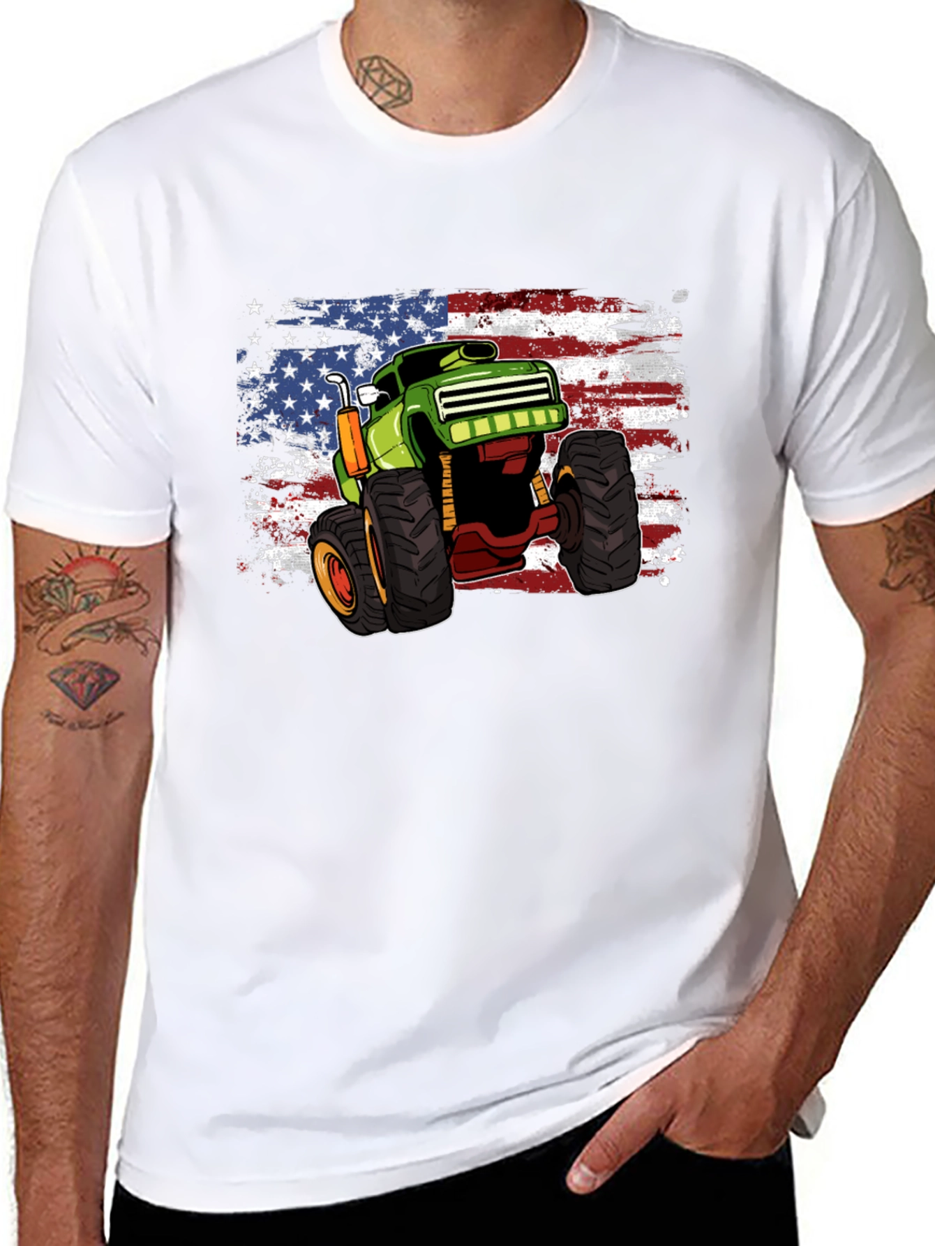 Monster Truck American Flag T-Shirt