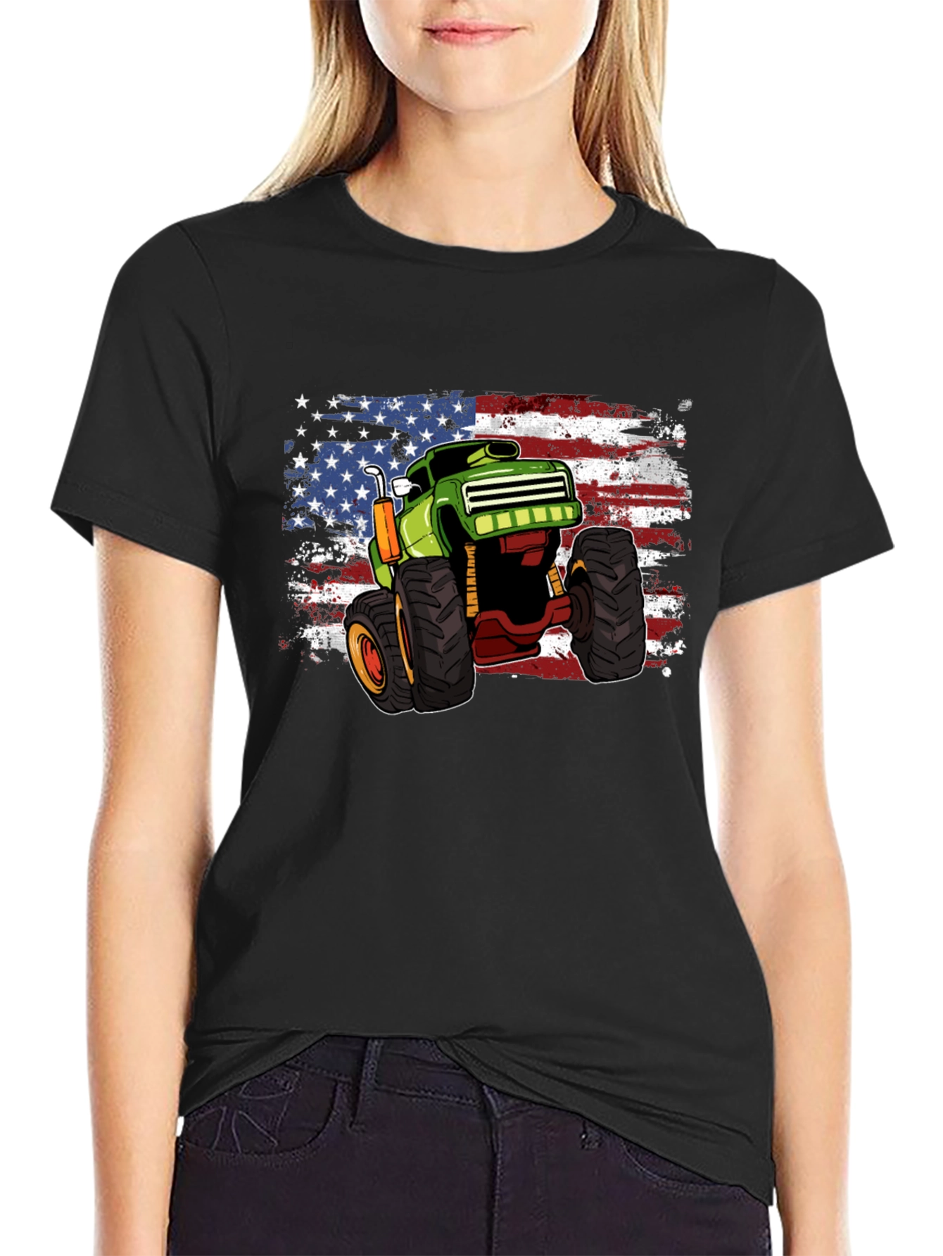 Monster Truck American Flag T-Shirt