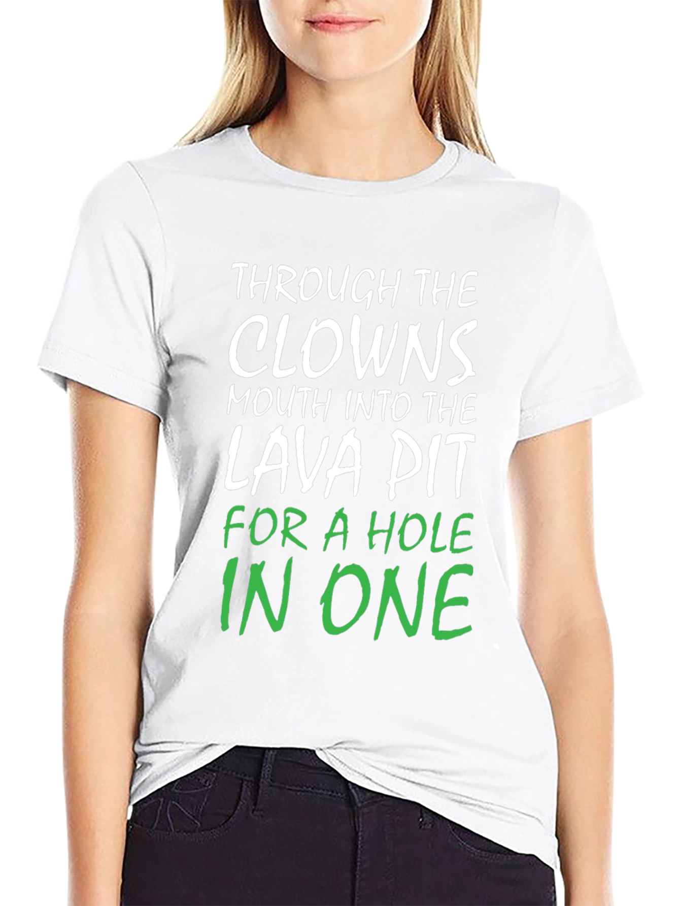 Clowns Mouth Lava Pit Hole In One Black T-Shirt
