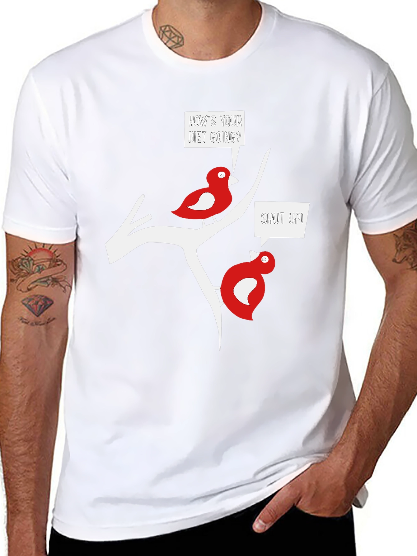 Funny Bird Diet T-Shirt - Black