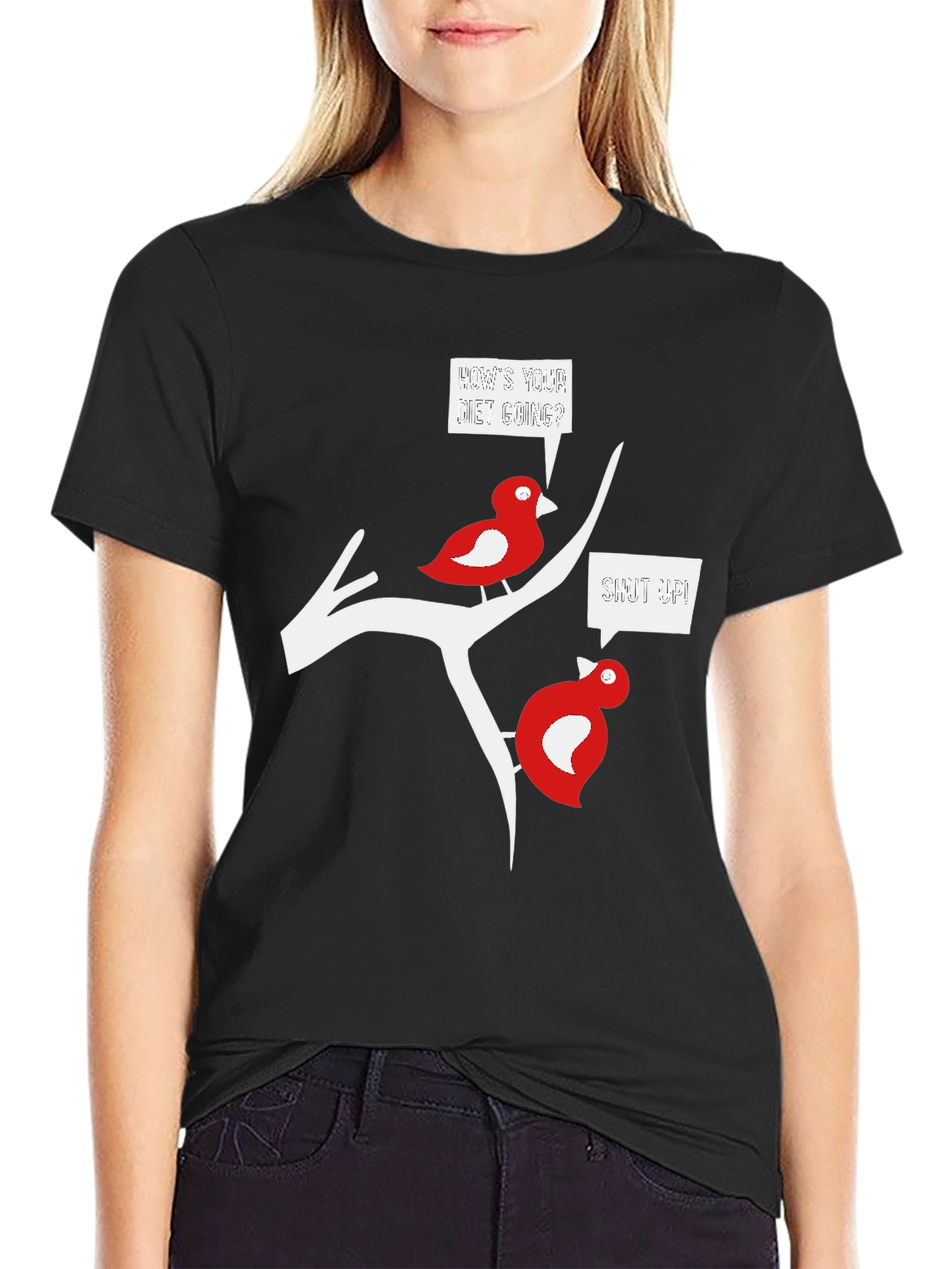 Funny Bird Diet T-Shirt - Black
