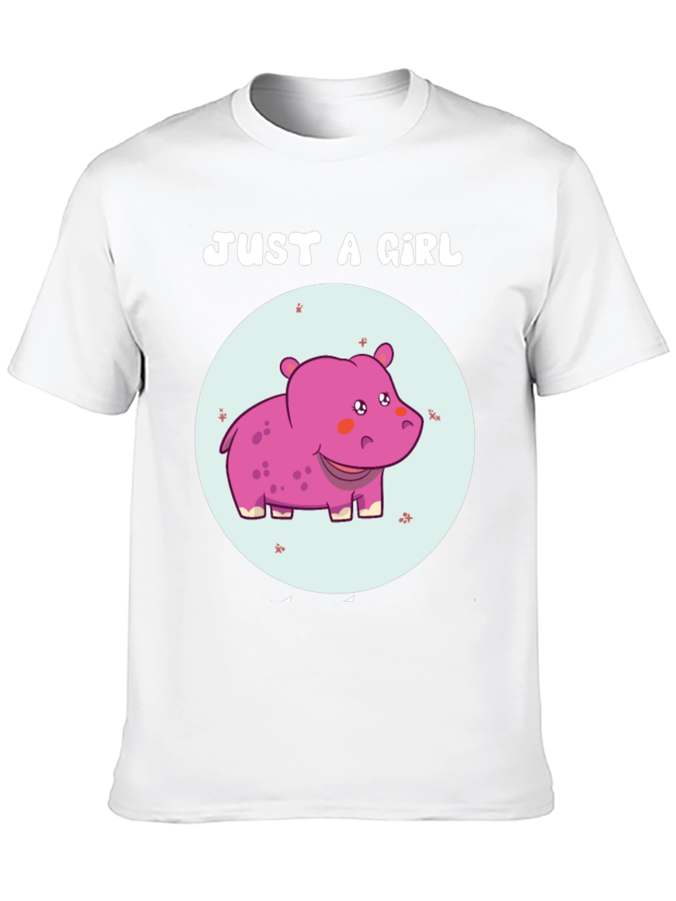 Just A Girl Hippo T-Shirt Cute Animal Graphic Tee