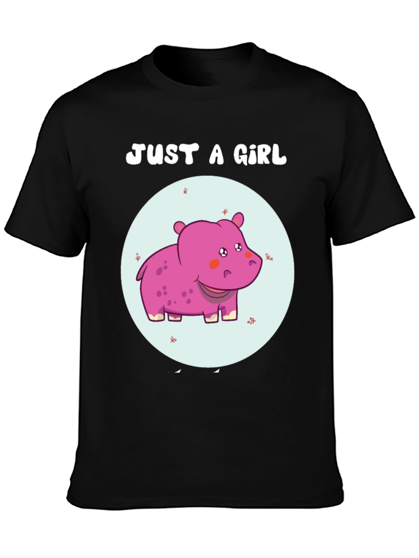 Just A Girl Hippo T-Shirt Cute Animal Graphic Tee