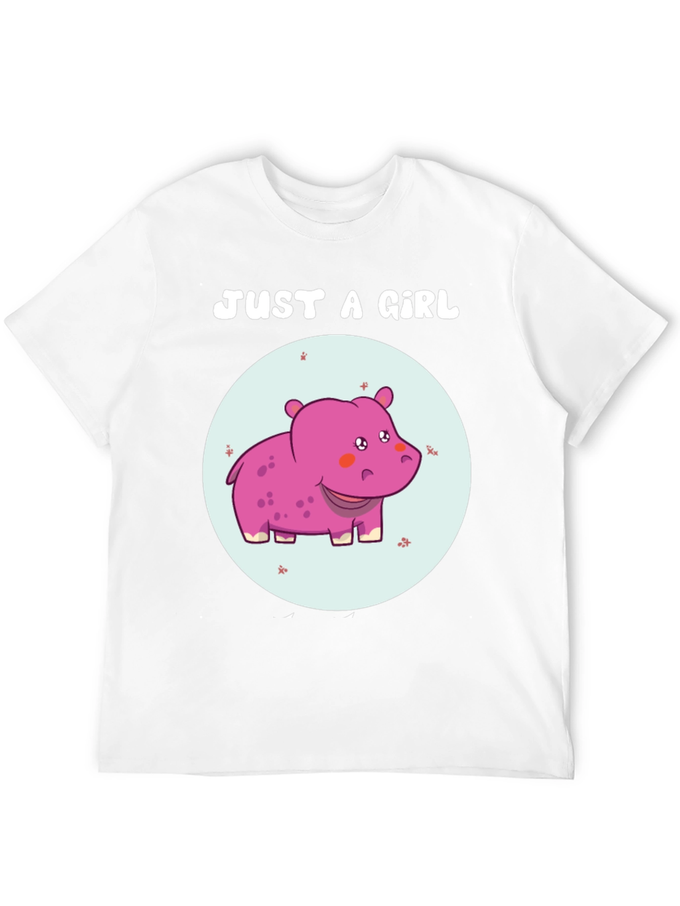 Just A Girl Hippo T-Shirt Cute Animal Graphic Tee