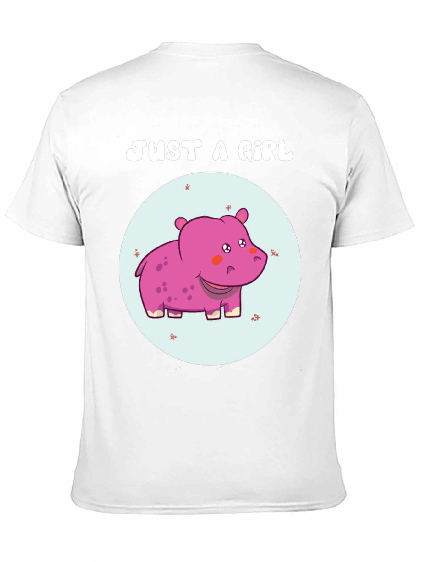 Just A Girl Hippo T-Shirt Cute Animal Graphic Tee