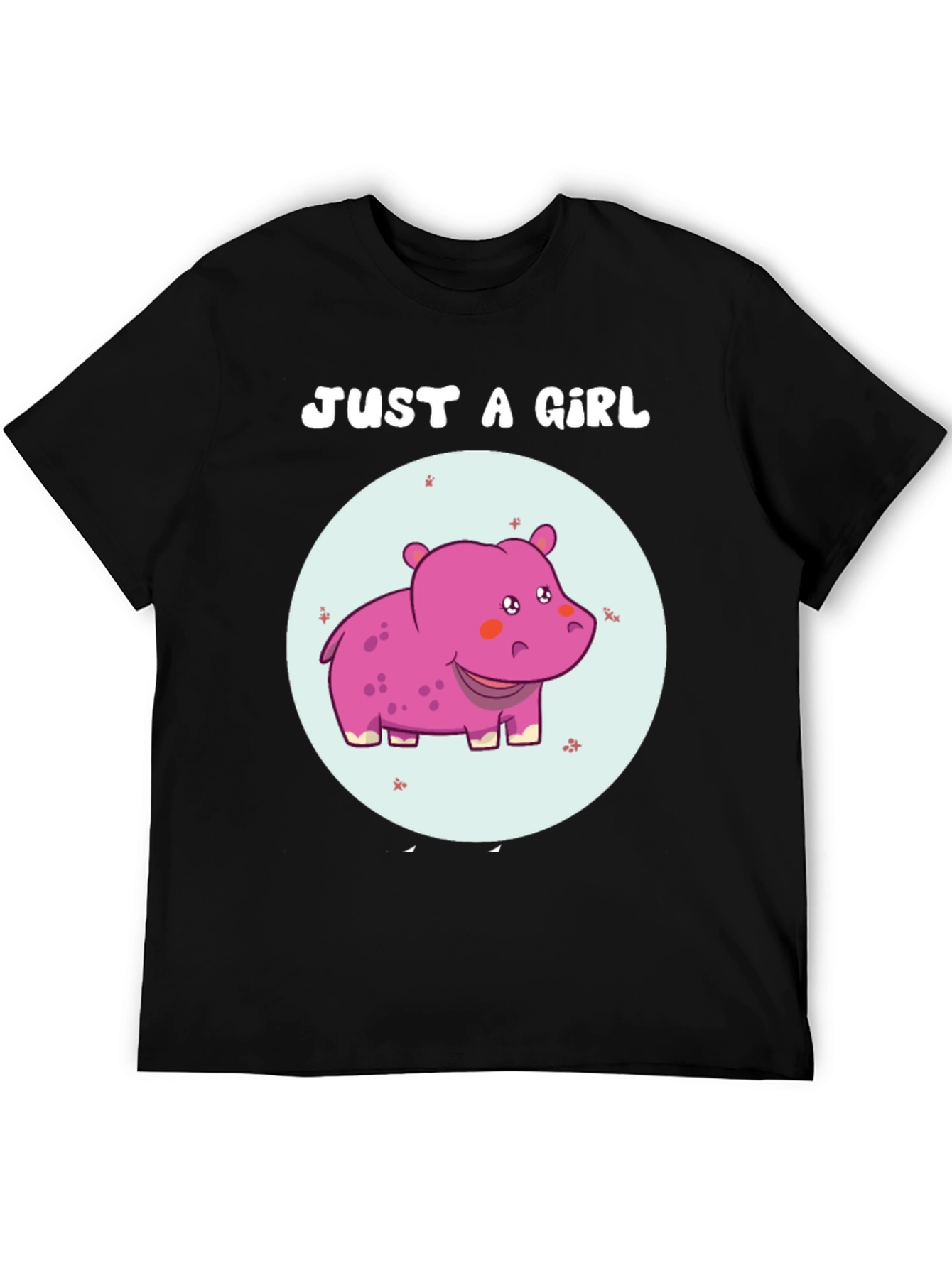 Just A Girl Hippo T-Shirt Cute Animal Graphic Tee