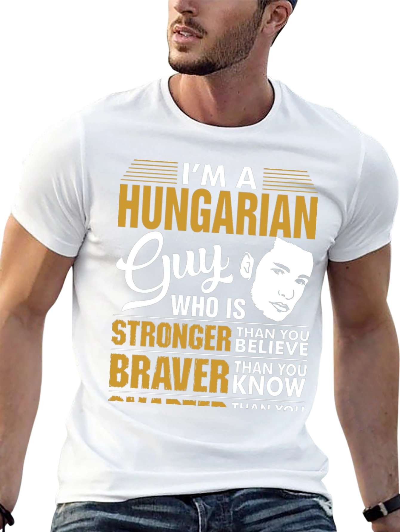 Hungarian Guy Graphic Tee - Strong & Brave Design