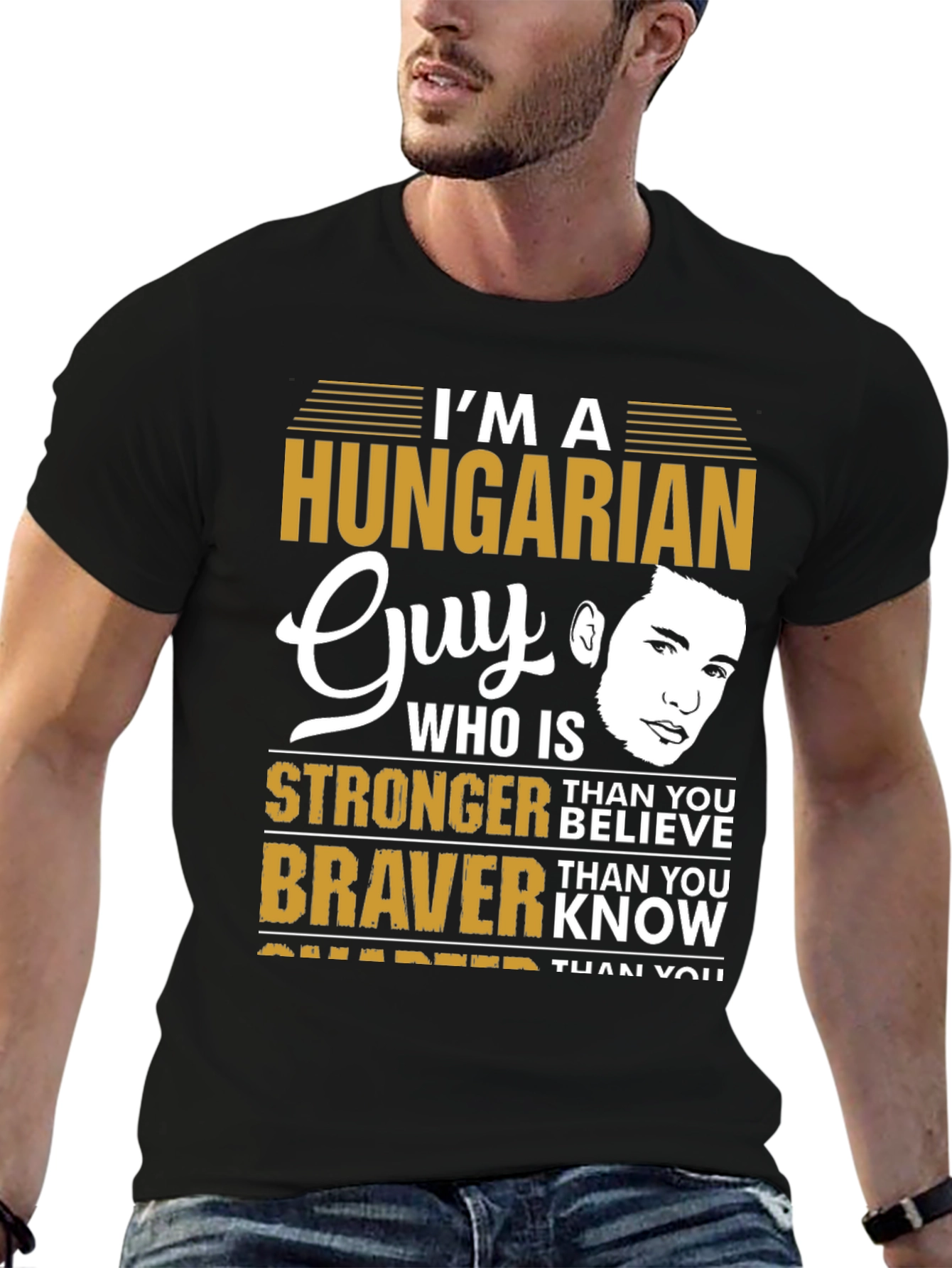 Hungarian Guy Graphic Tee - Strong & Brave Design