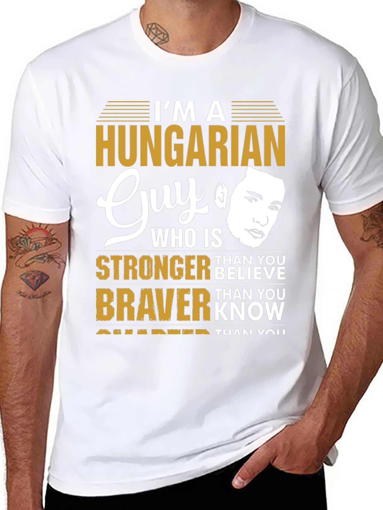 Hungarian Guy Graphic Tee - Strong & Brave Design