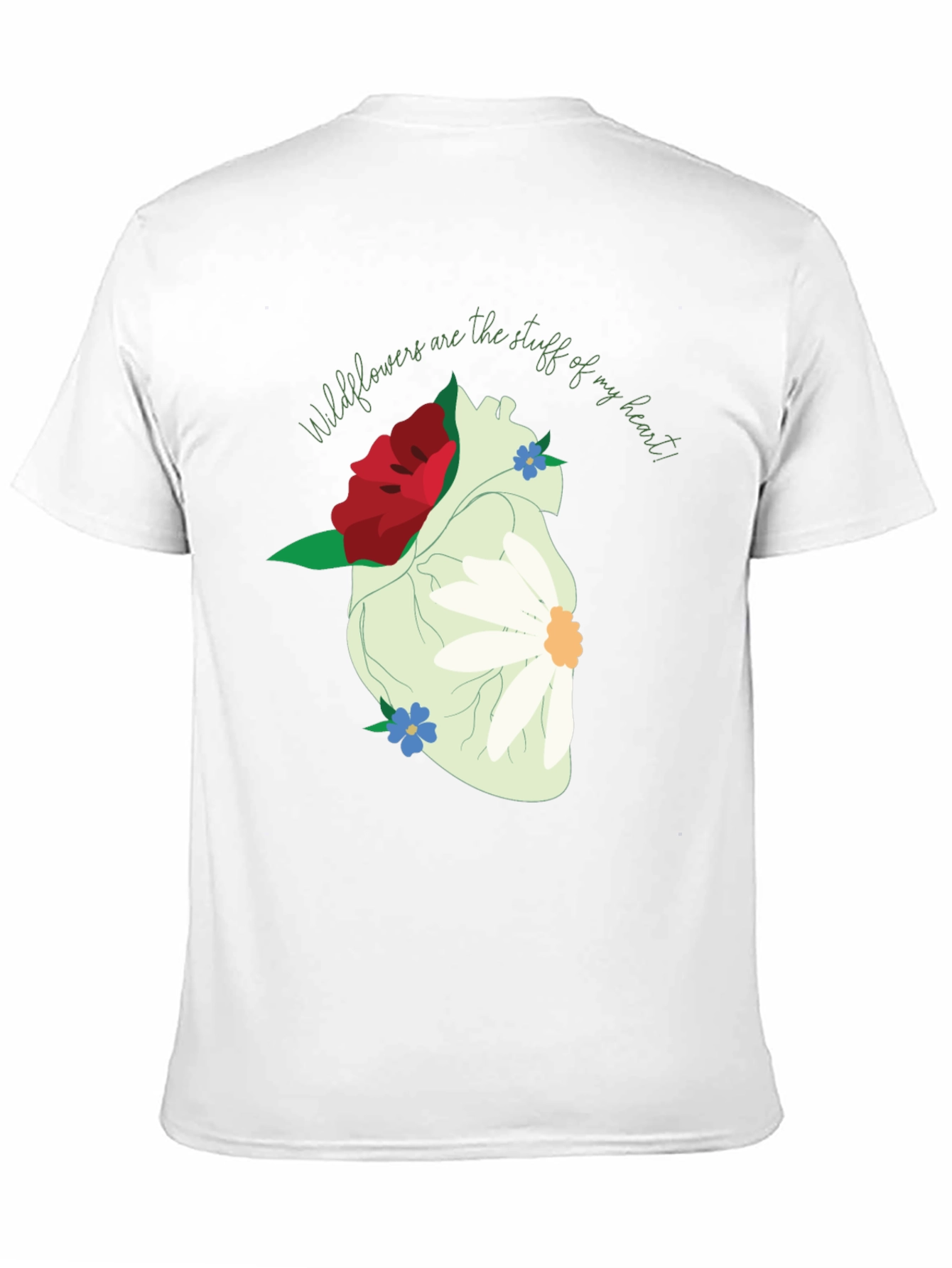 Wildflower Heart Graphic Tee - Unique Floral Design