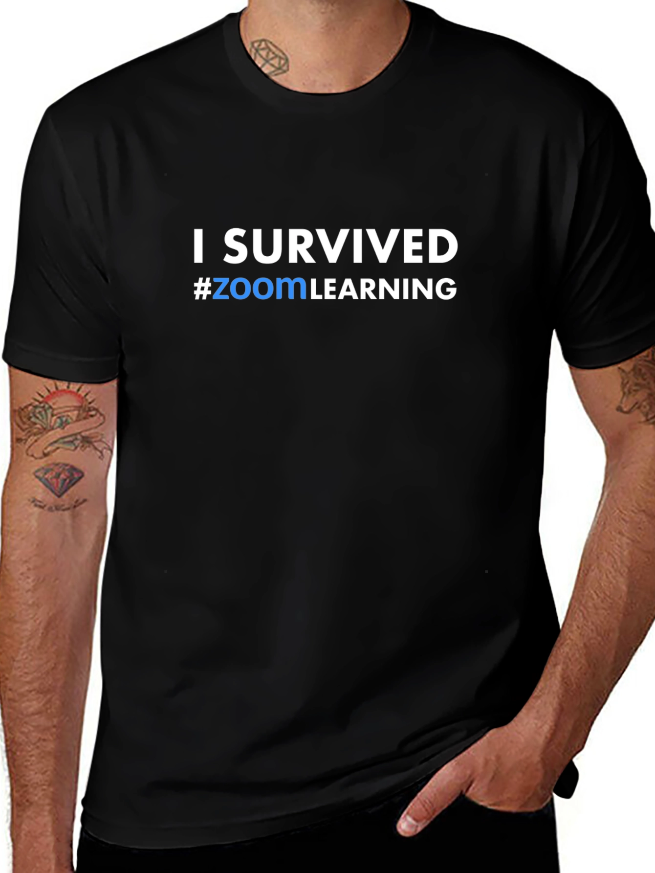 I Survived #zoomLEARNING T-Shirt - Black