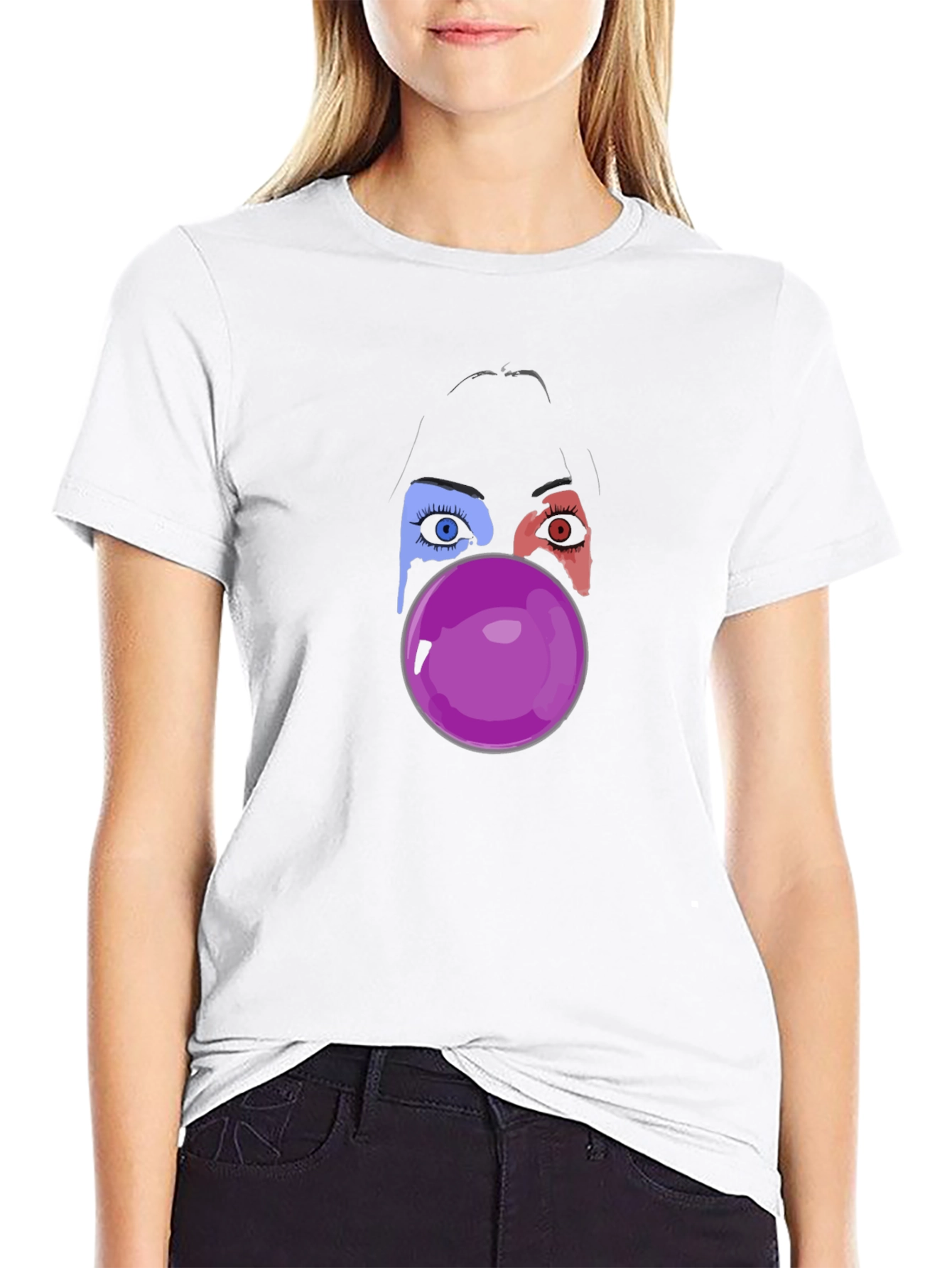 Eye See You Bubble Gum Black Tee