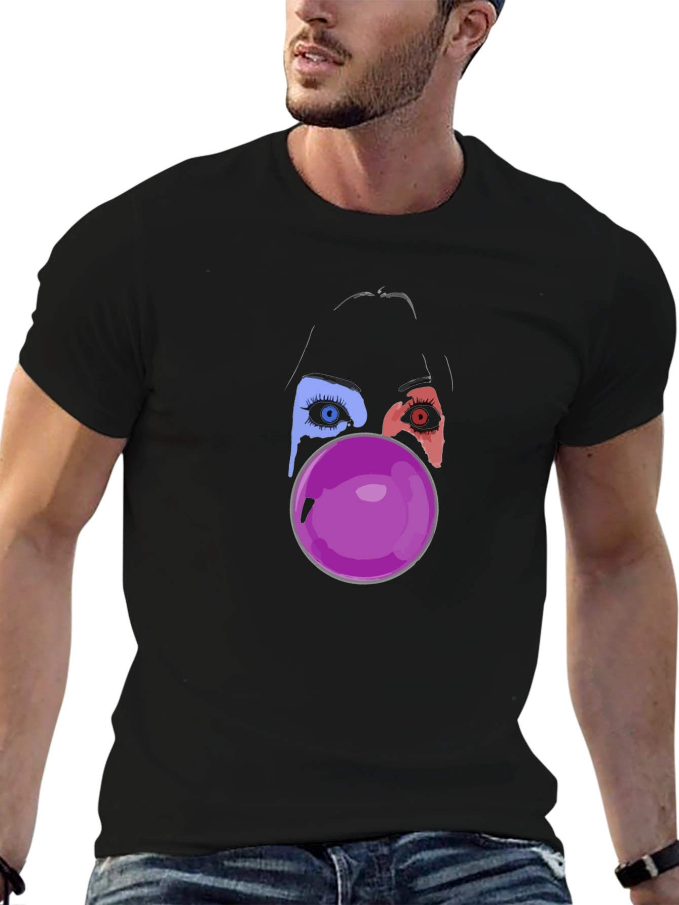 Eye See You Bubble Gum Black Tee