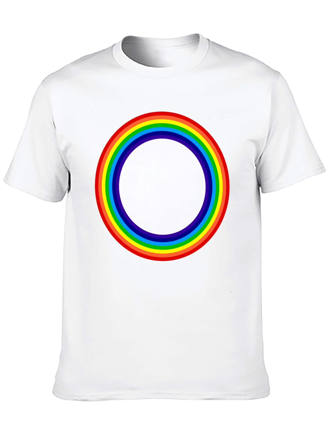Rainbow Circle Graphic T-Shirt - Black Cotton Tee