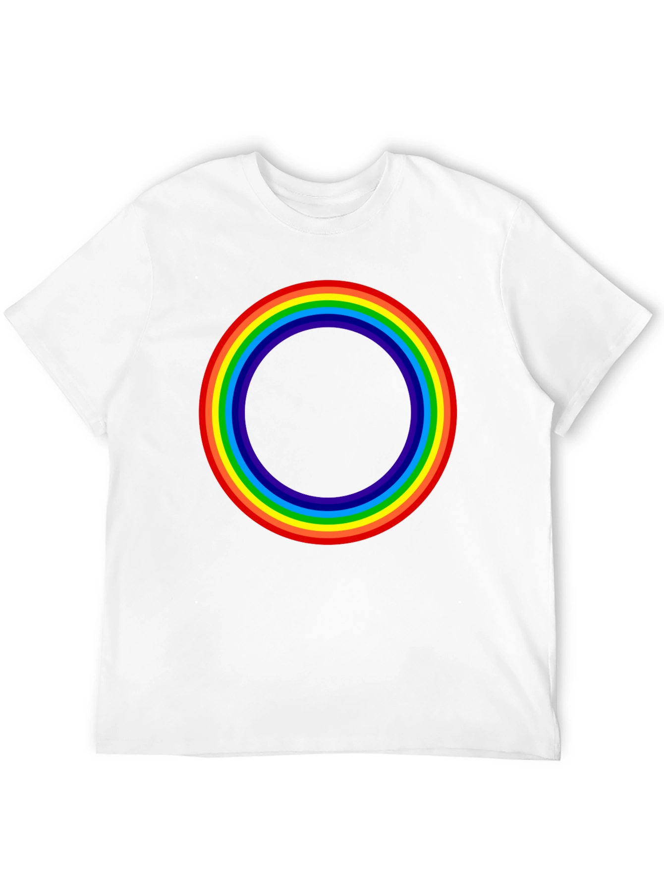Rainbow Circle Graphic T-Shirt - Black Cotton Tee