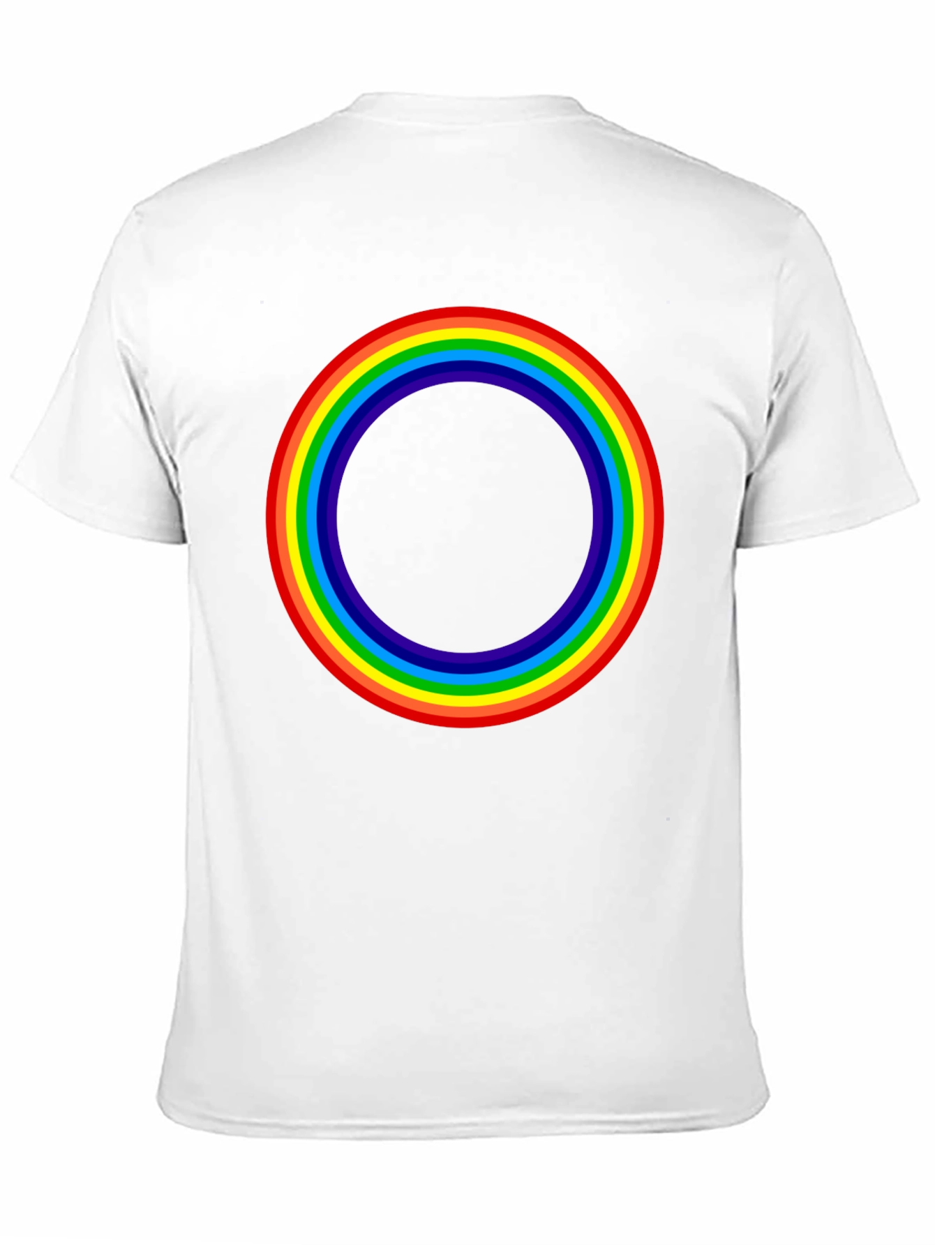 Rainbow Circle Graphic T-Shirt - Black Cotton Tee