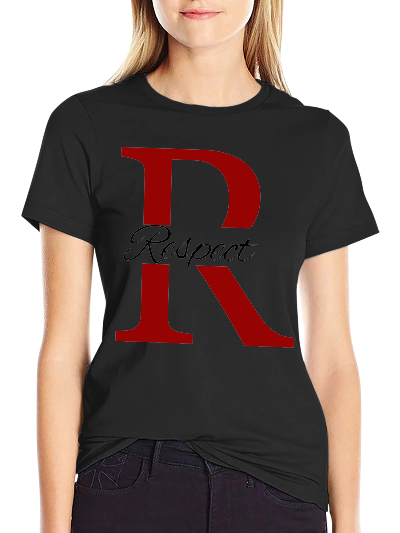 Respect T-Shirt - Bold Red Initial
