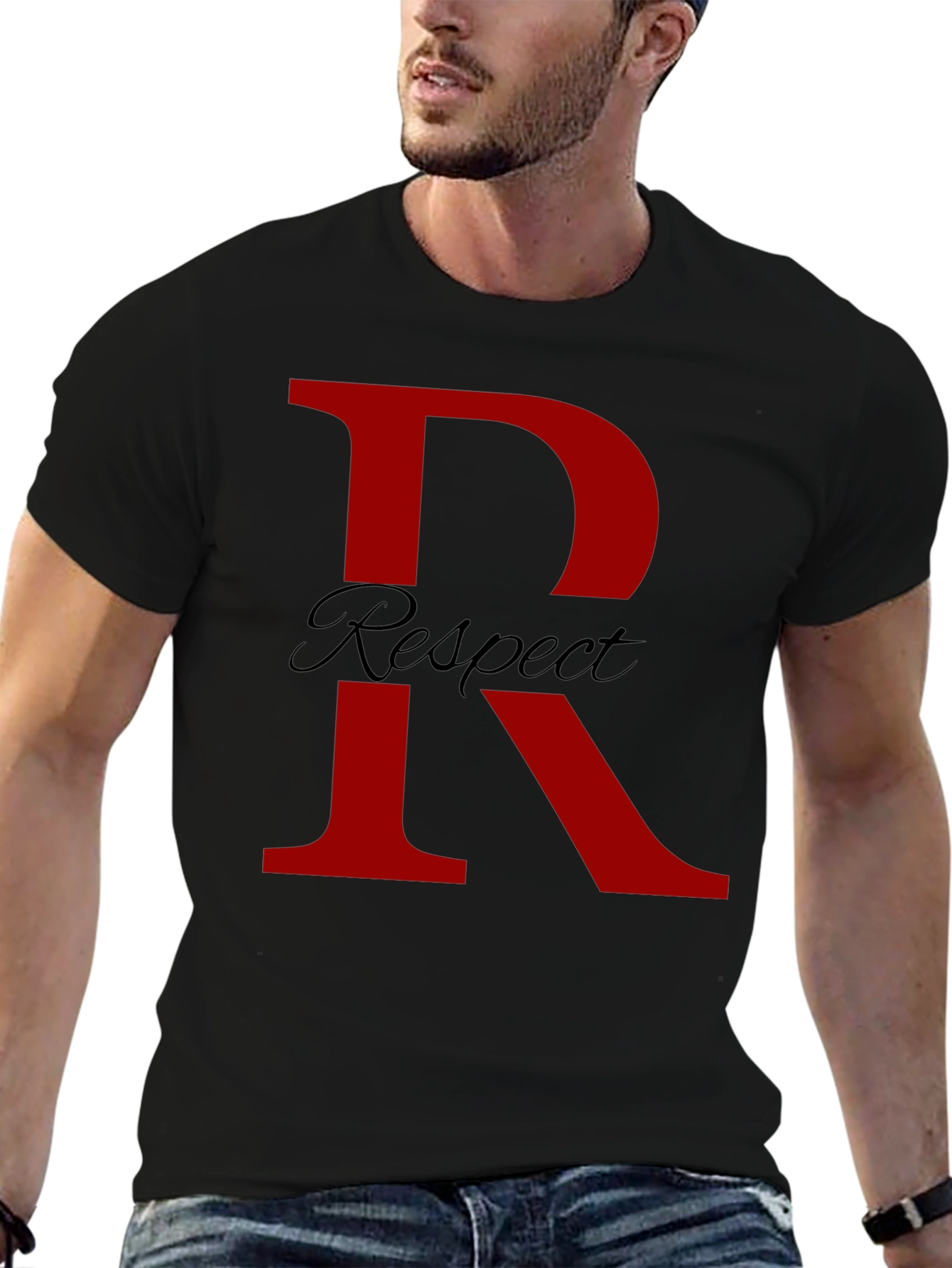 Respect T-Shirt - Bold Red Initial