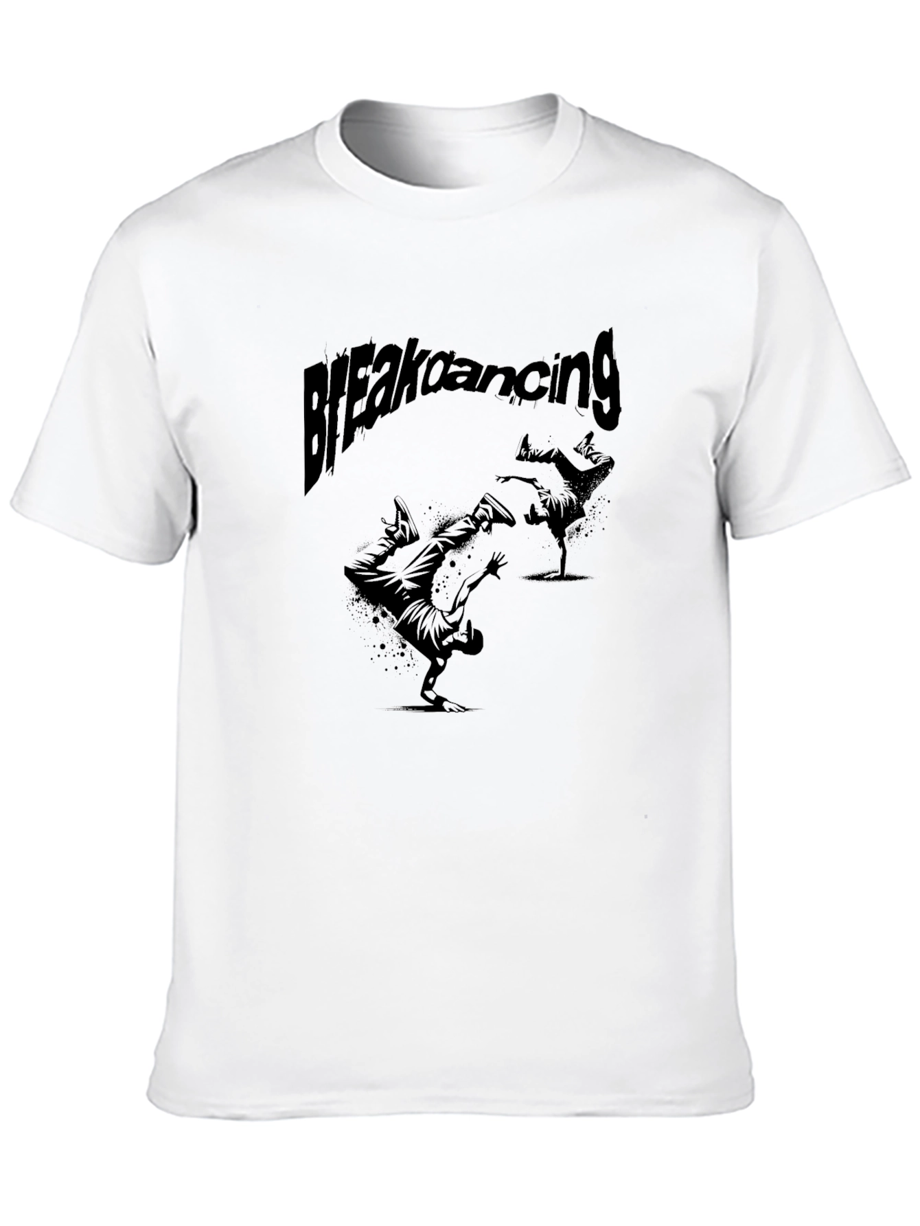 Breakdancing Graphic Tee - Black Crew Neck