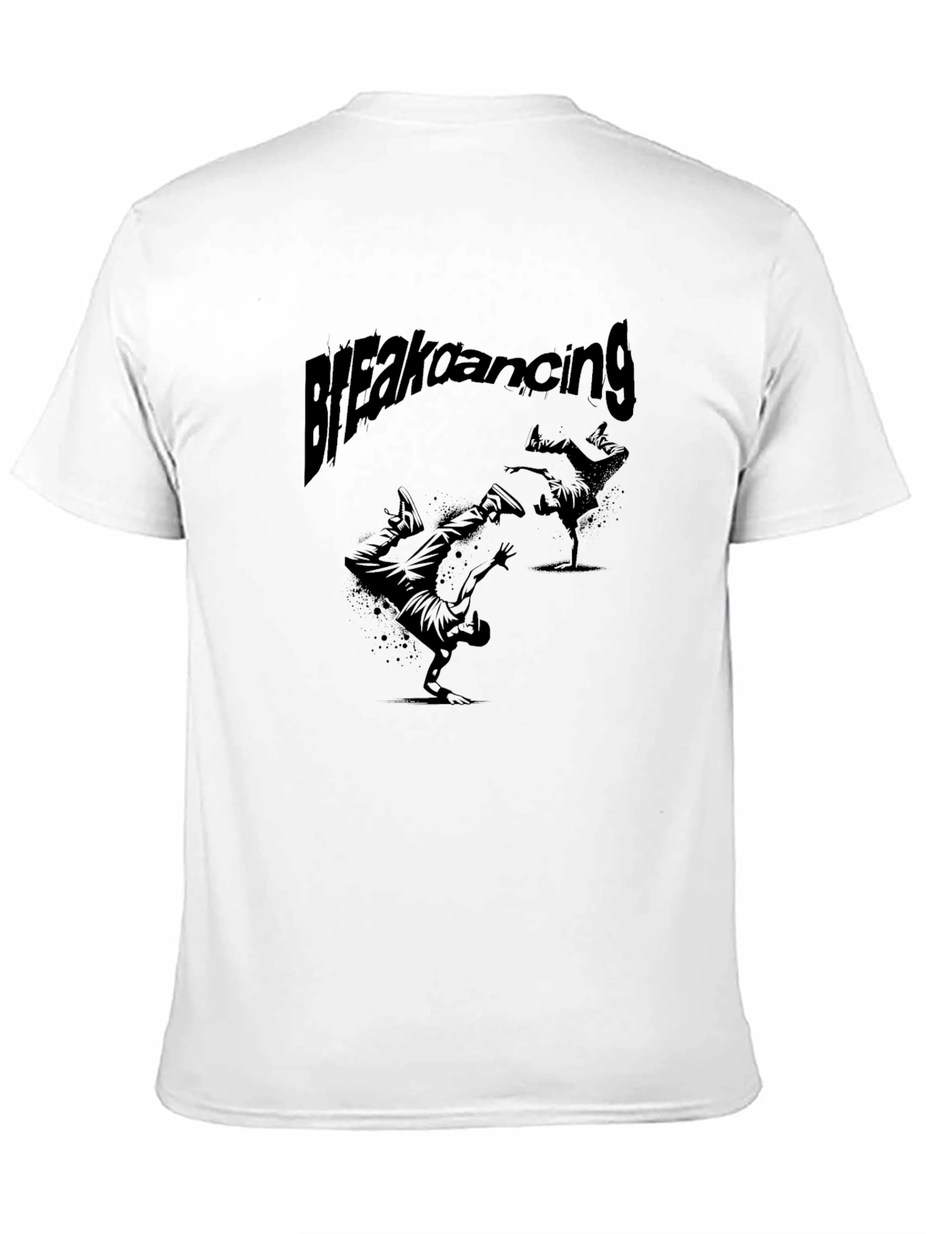 Breakdancing Graphic Tee - Black Crew Neck