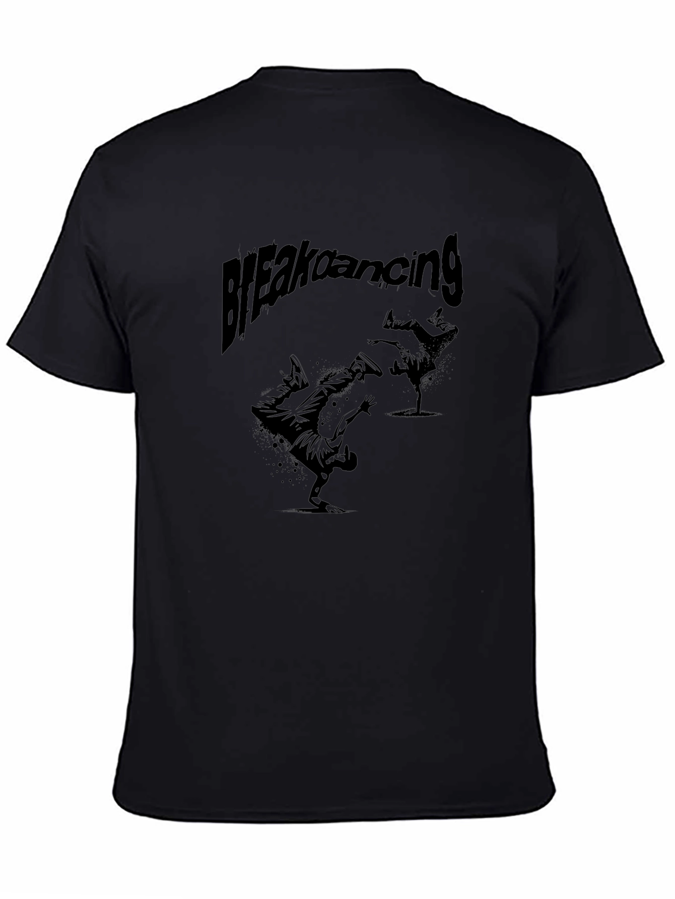 Breakdancing Graphic Tee - Black Crew Neck