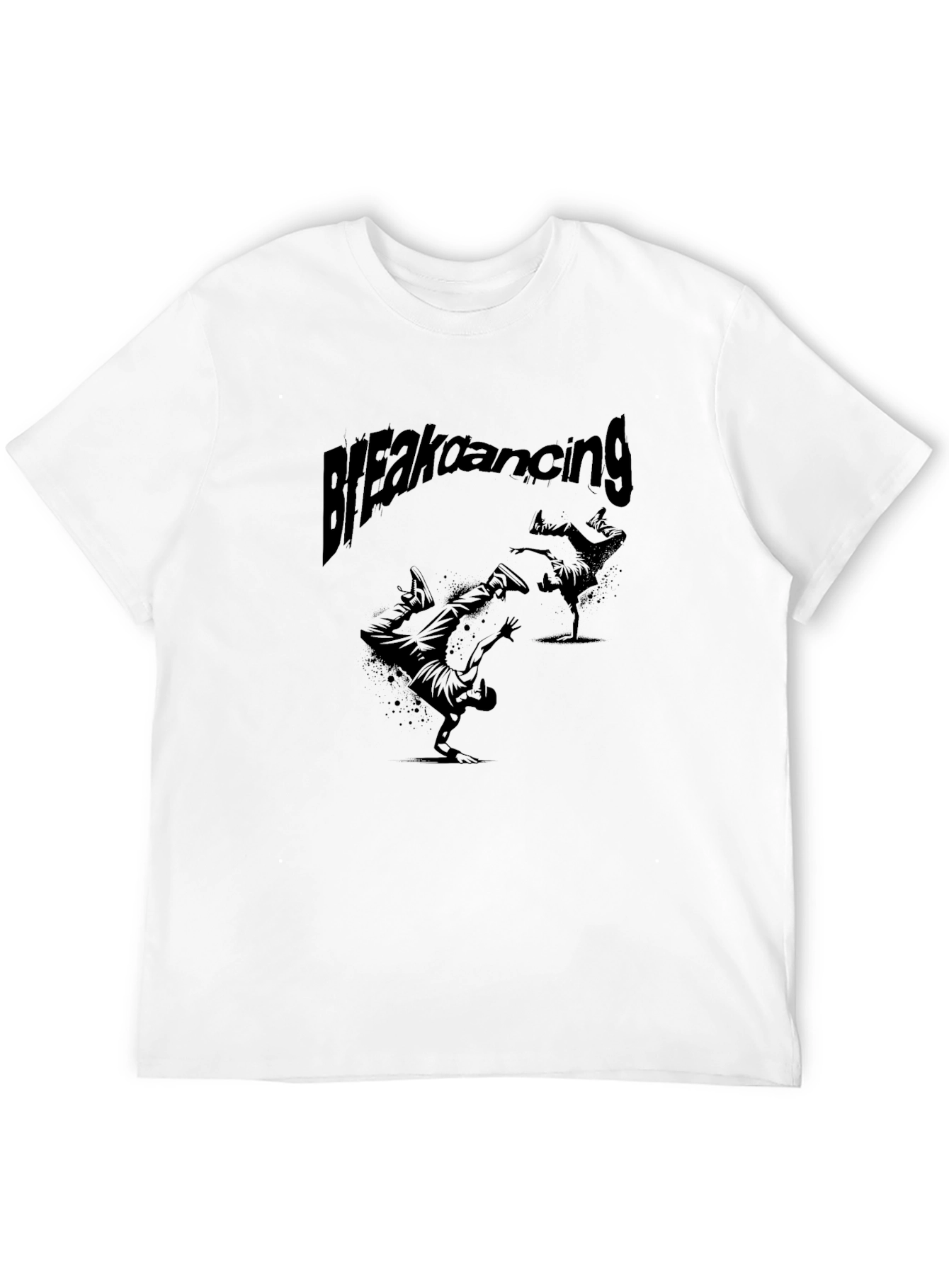 Breakdancing Graphic Tee - Black Crew Neck