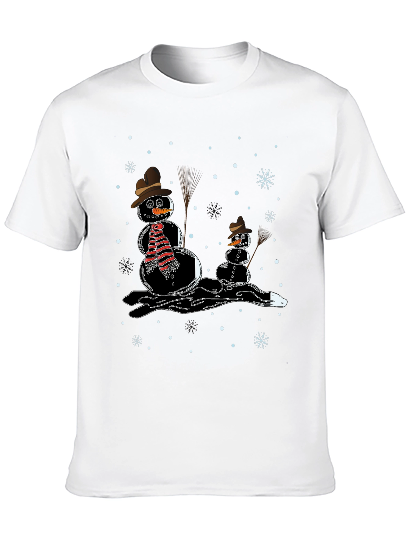 Melting Snowman Graphic Tee - Black