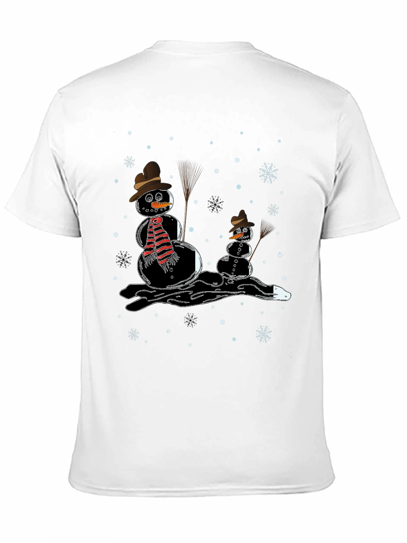 Melting Snowman Graphic Tee - Black