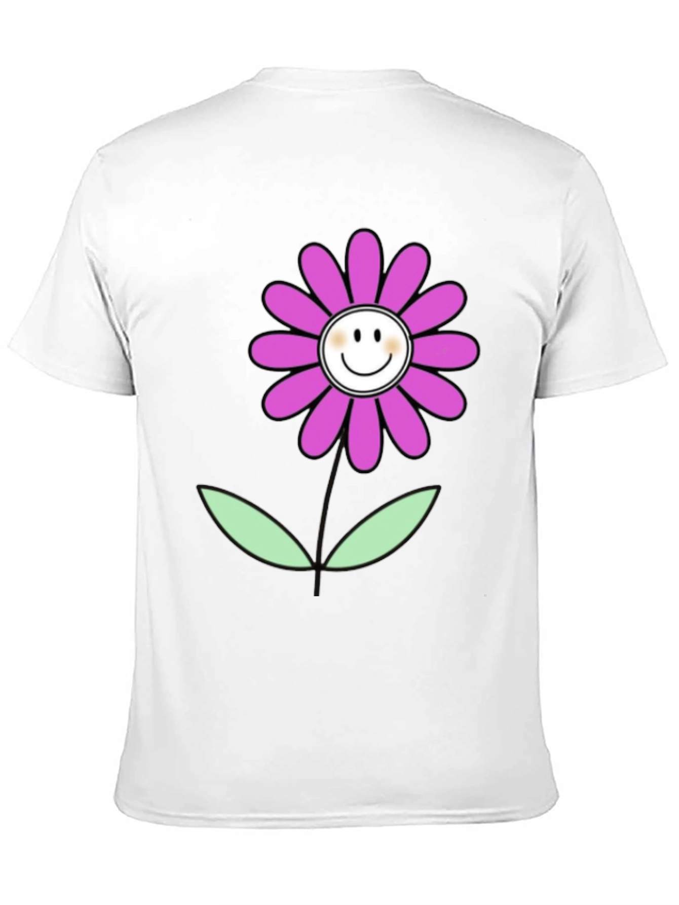 Smiley Flower Graphic Tee - Casual Comfort