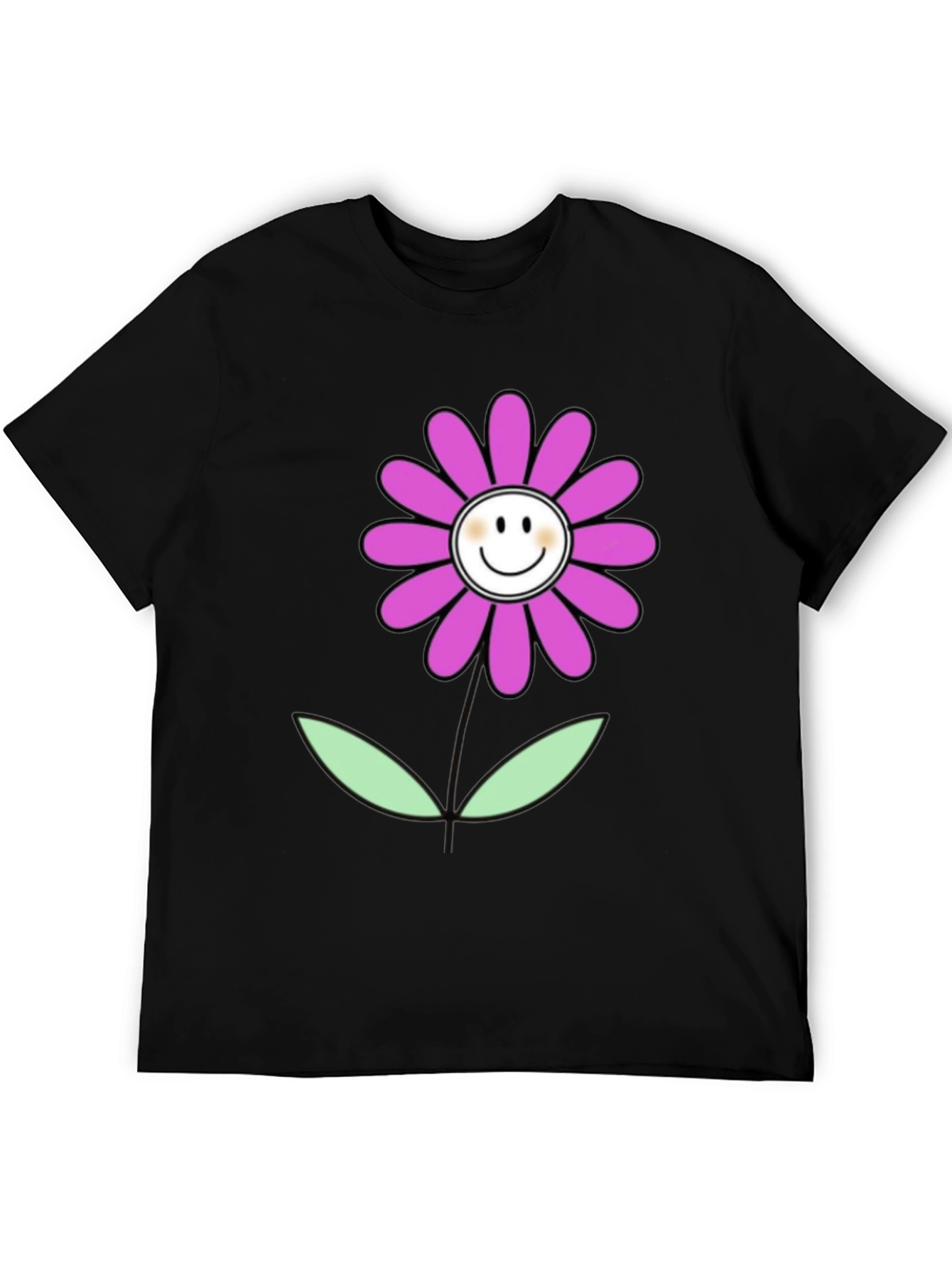 Smiley Flower Graphic Tee - Casual Comfort