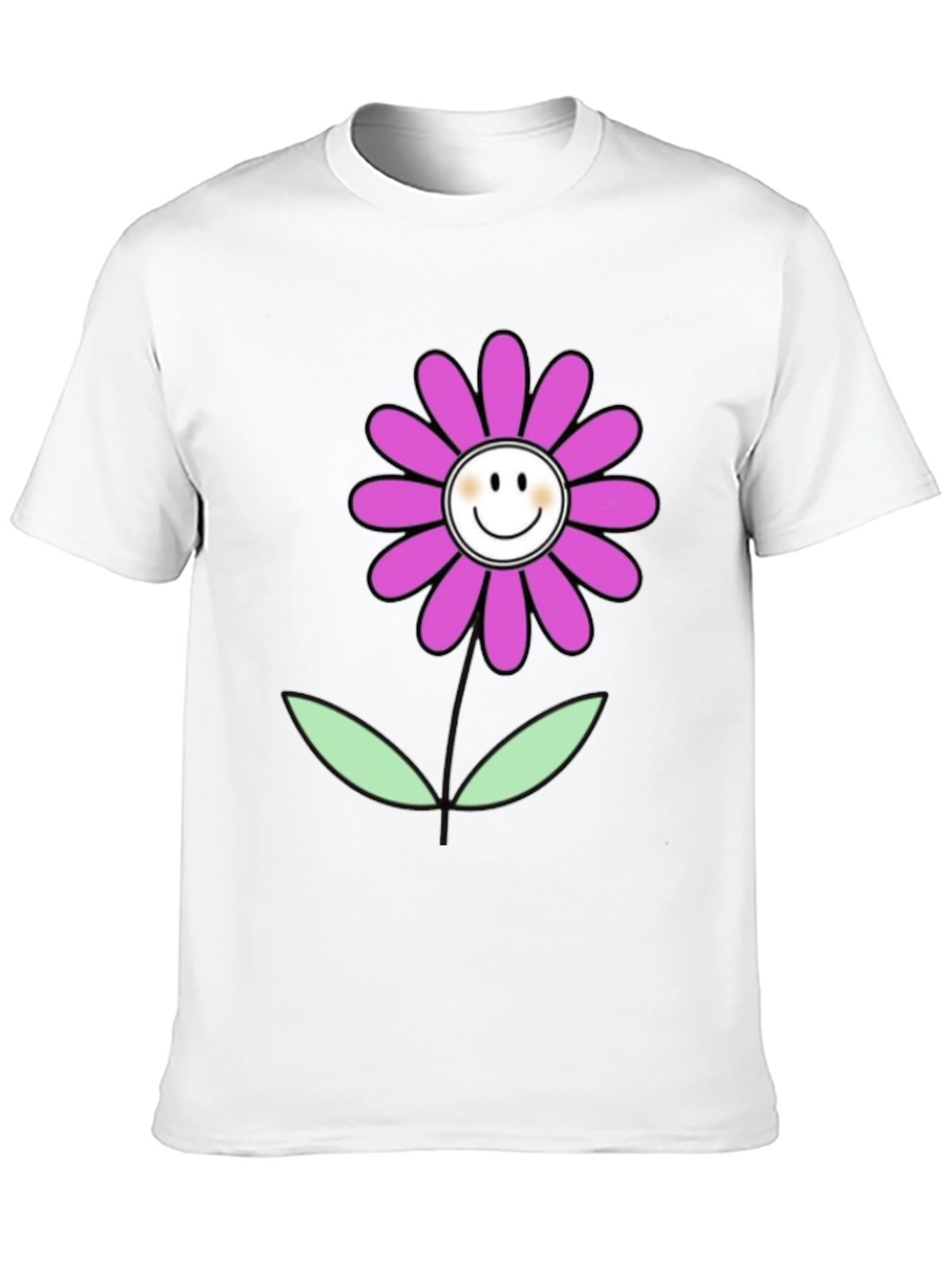 Smiley Flower Graphic Tee - Casual Comfort