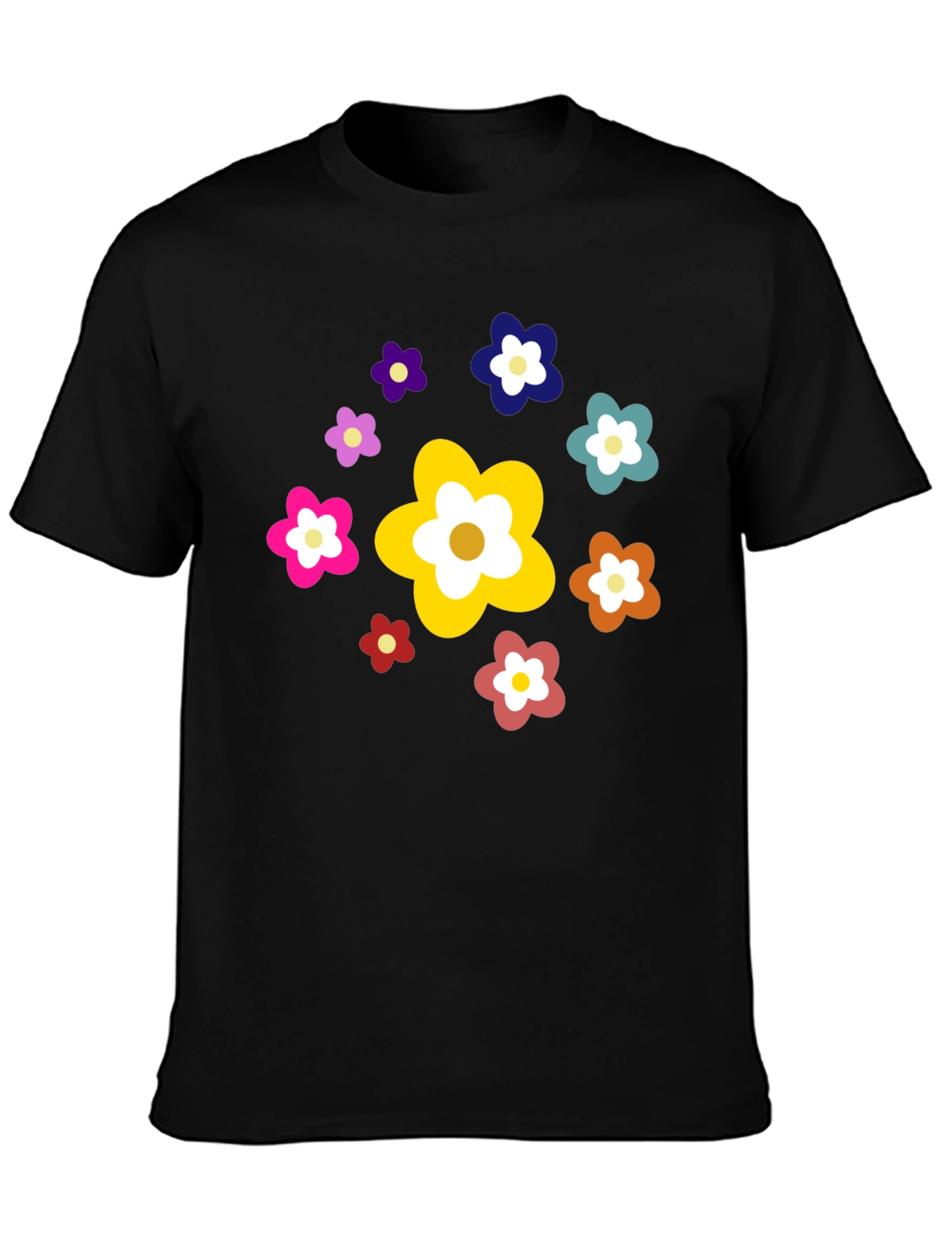 Floral Power Black Tee