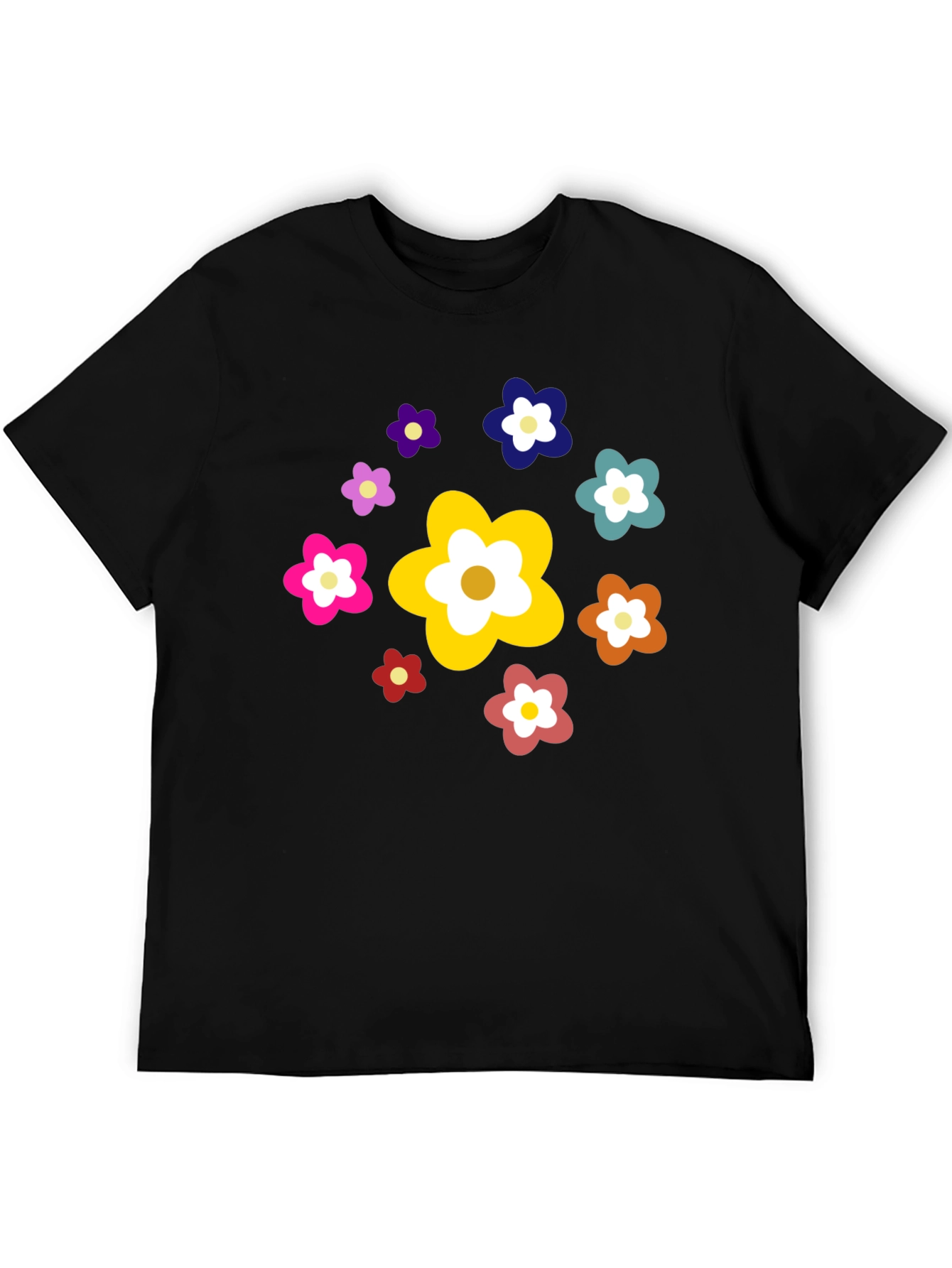 Floral Power Black Tee