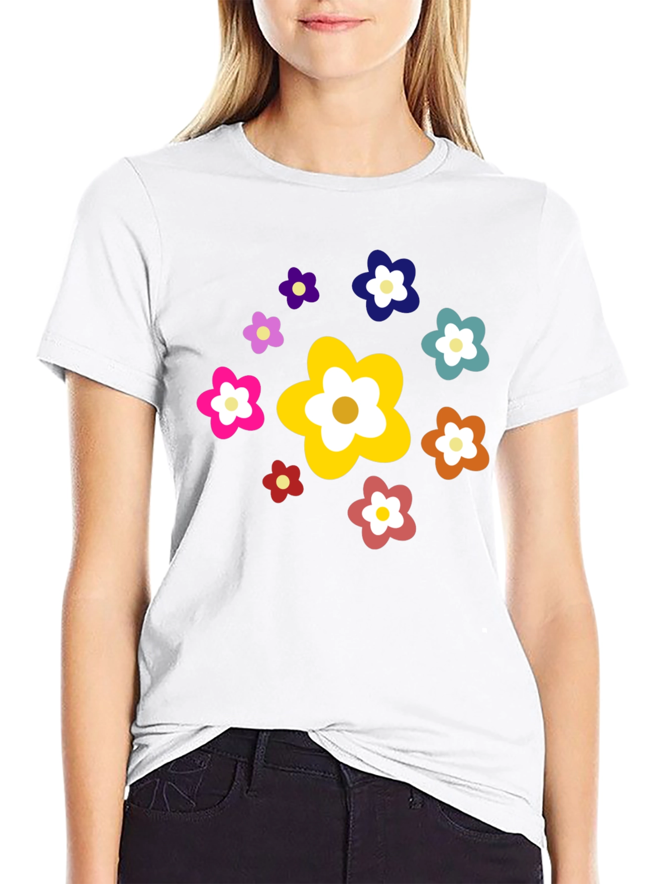 Floral Power Black Tee