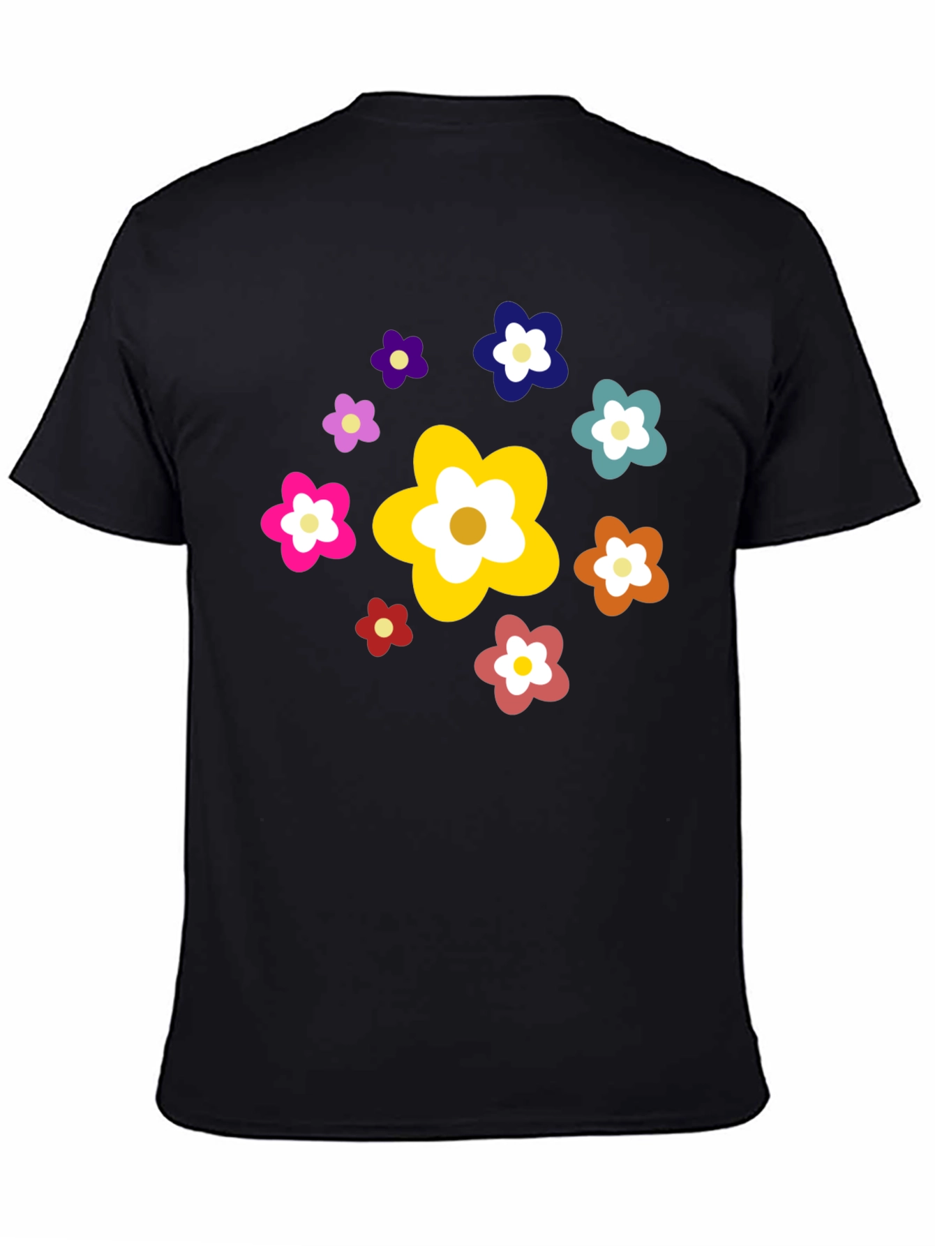 Floral Power Black Tee