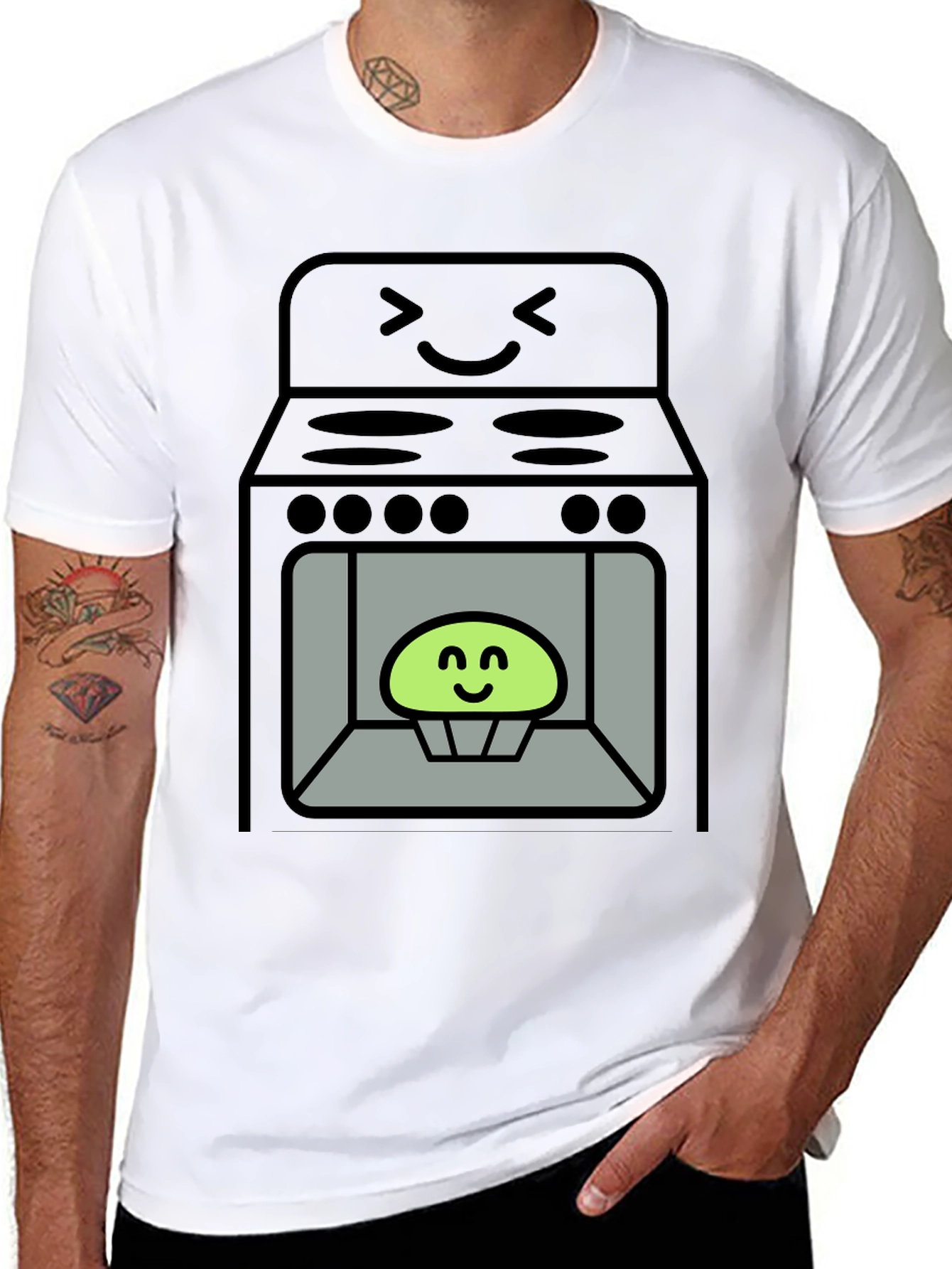Funny Cartoon Oven Cooking T-Shirt
