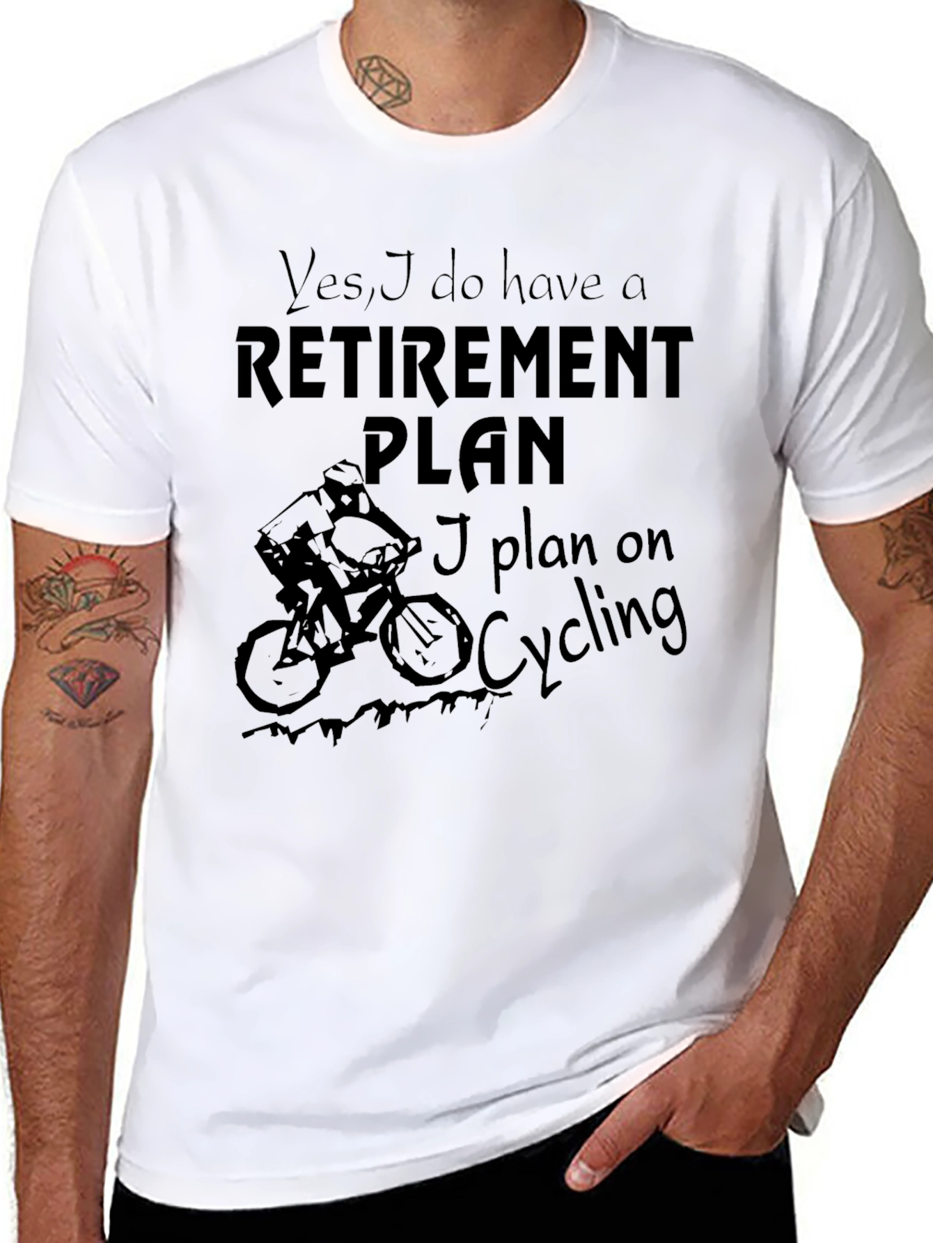 Retirement Plan Cycling Graphic T-Shirt