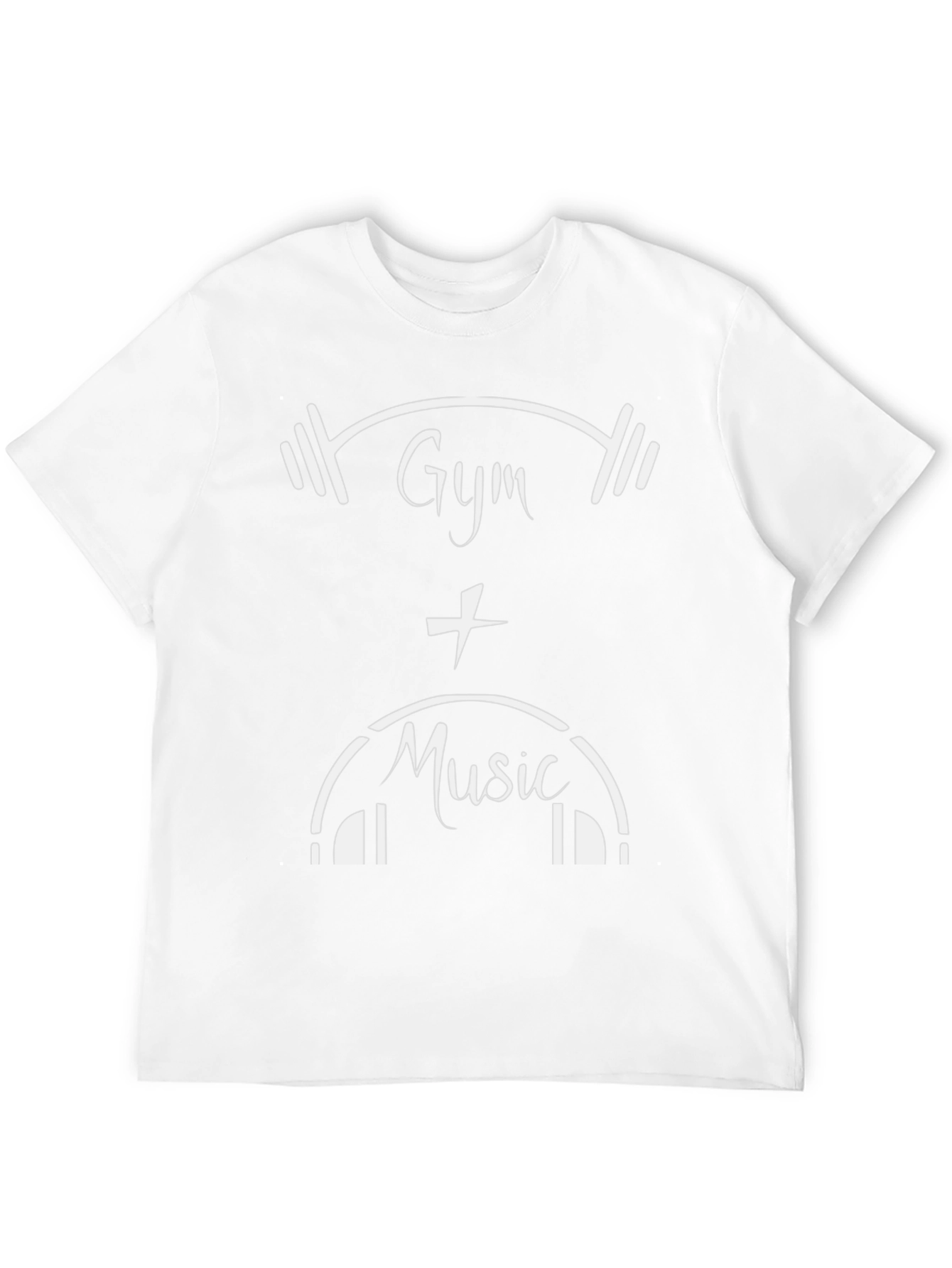 Gym and Music Graphic Tee - Black Cotton T-Shirt