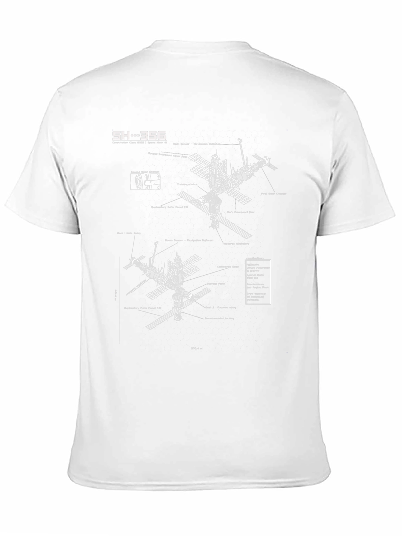 Space Station Blueprint Graphic T-Shirt