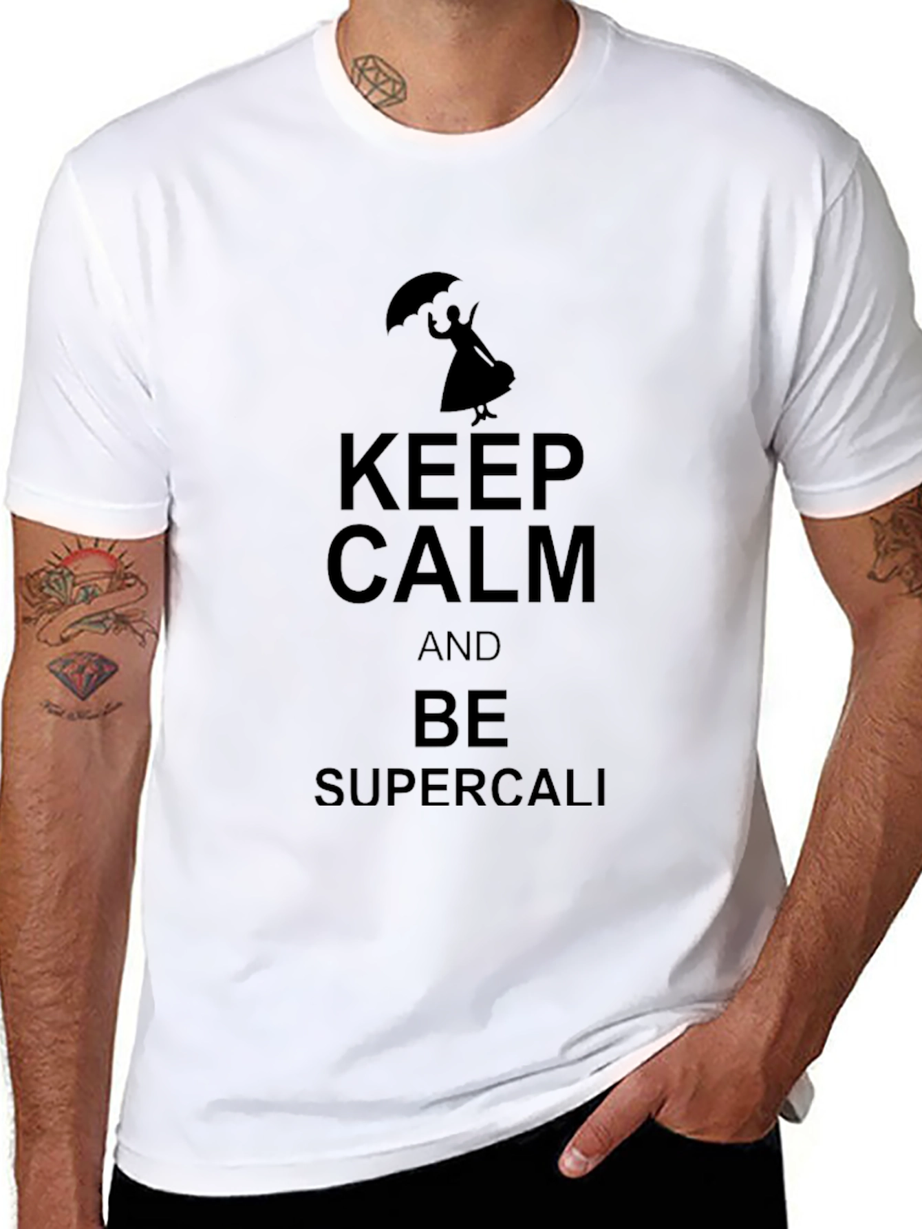 Keep Calm Supercali T-Shirt - Black