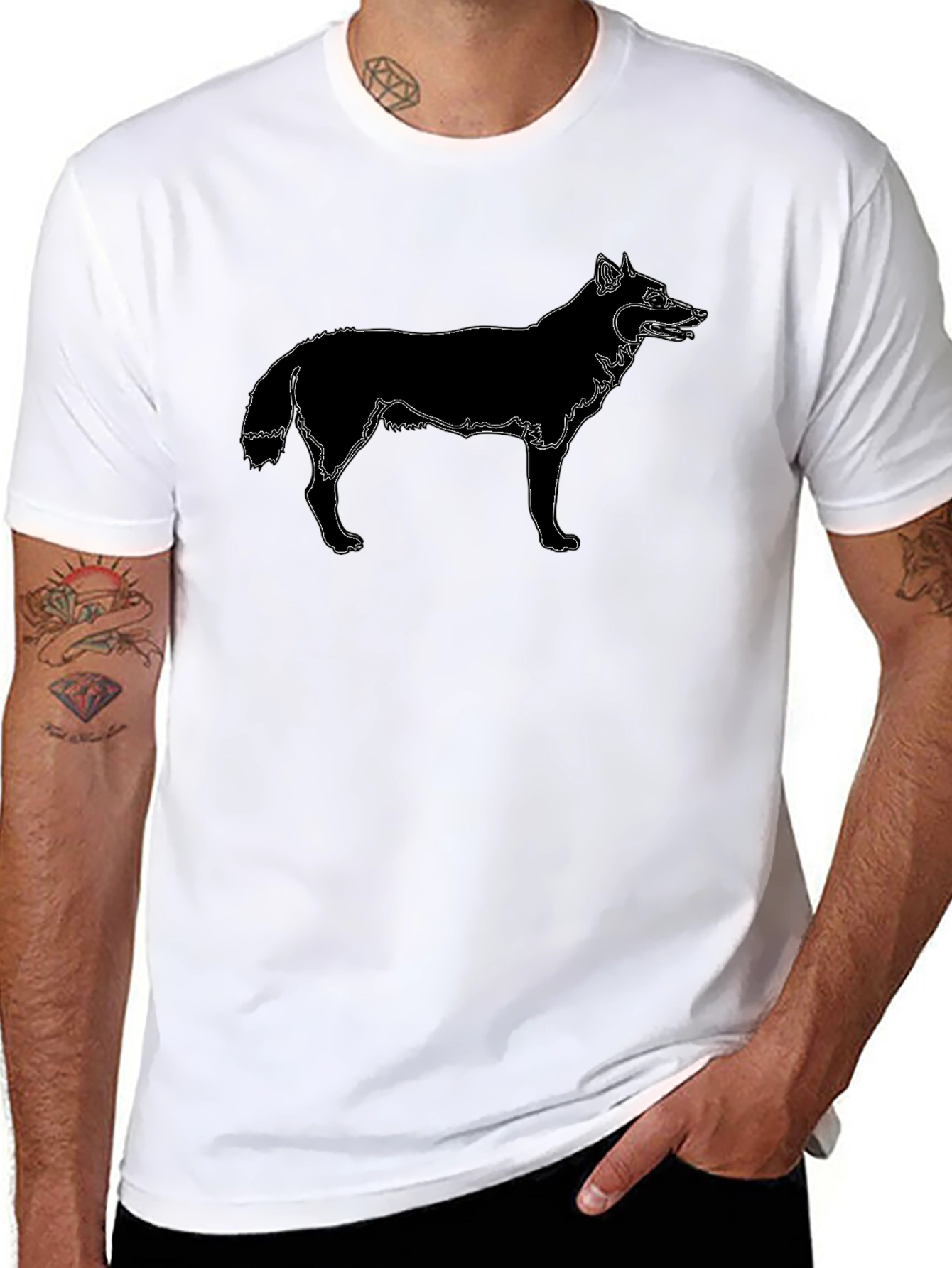 Black Wolf Graphic Tee - Modern Style