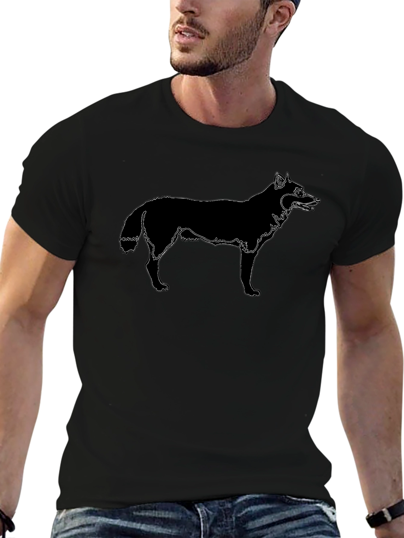 Black Wolf Graphic Tee - Modern Style