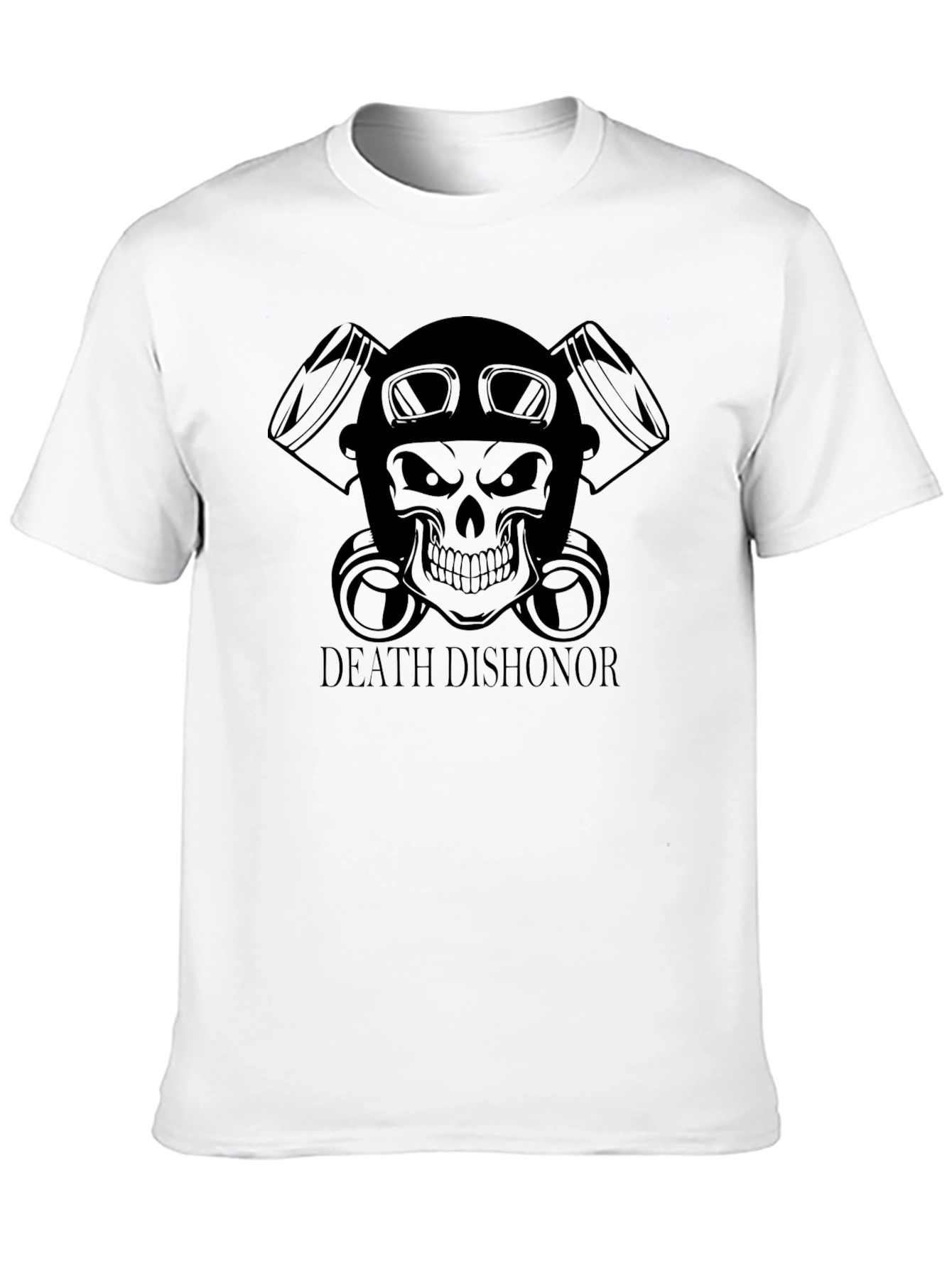 Death Dishonor Skull Biker T-Shirt