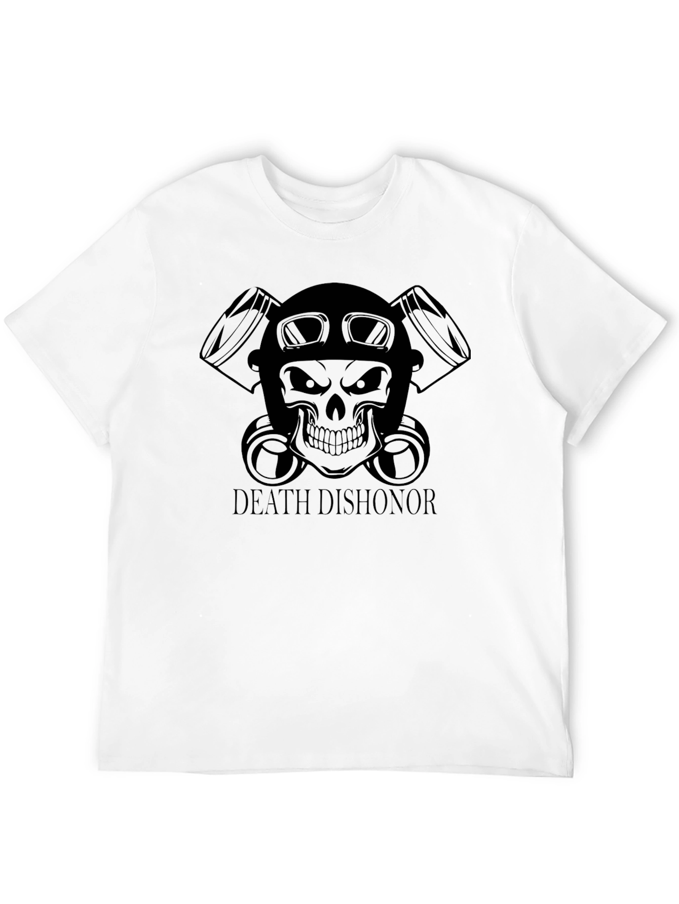 Death Dishonor Skull Biker T-Shirt